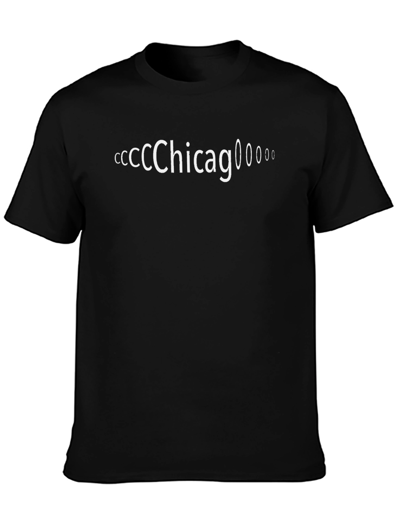 Chicago Text Graphic Print Black T-Shirt