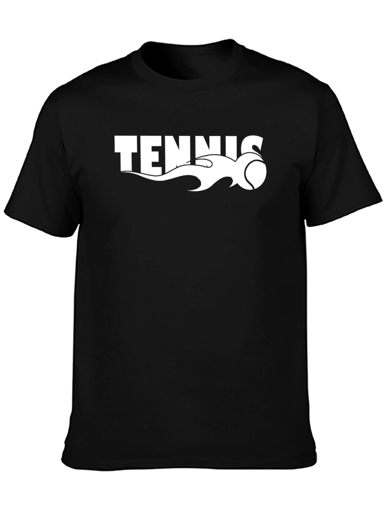 Tennis Flame Graphic Black T-Shirt