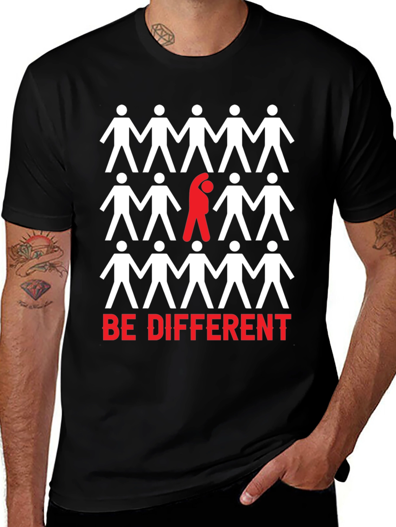 Be Different Graphic Print T-Shirt