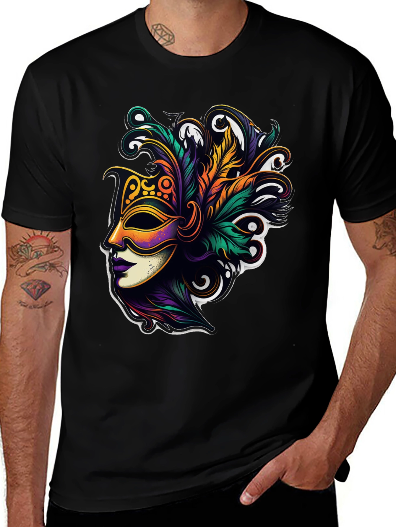 Mardi Gras Mask T-Shirt - Unisex Fashion Tee