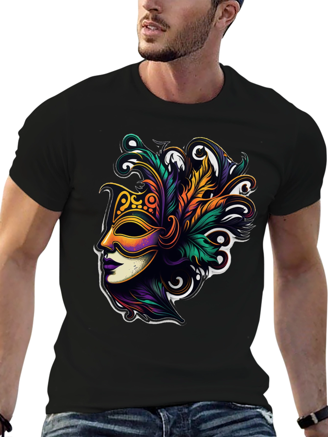 Mardi Gras Mask T-Shirt - Unisex Fashion Tee