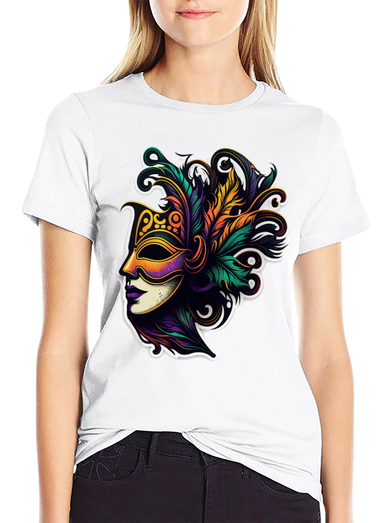 Mardi Gras Mask T-Shirt - Unisex Fashion Tee