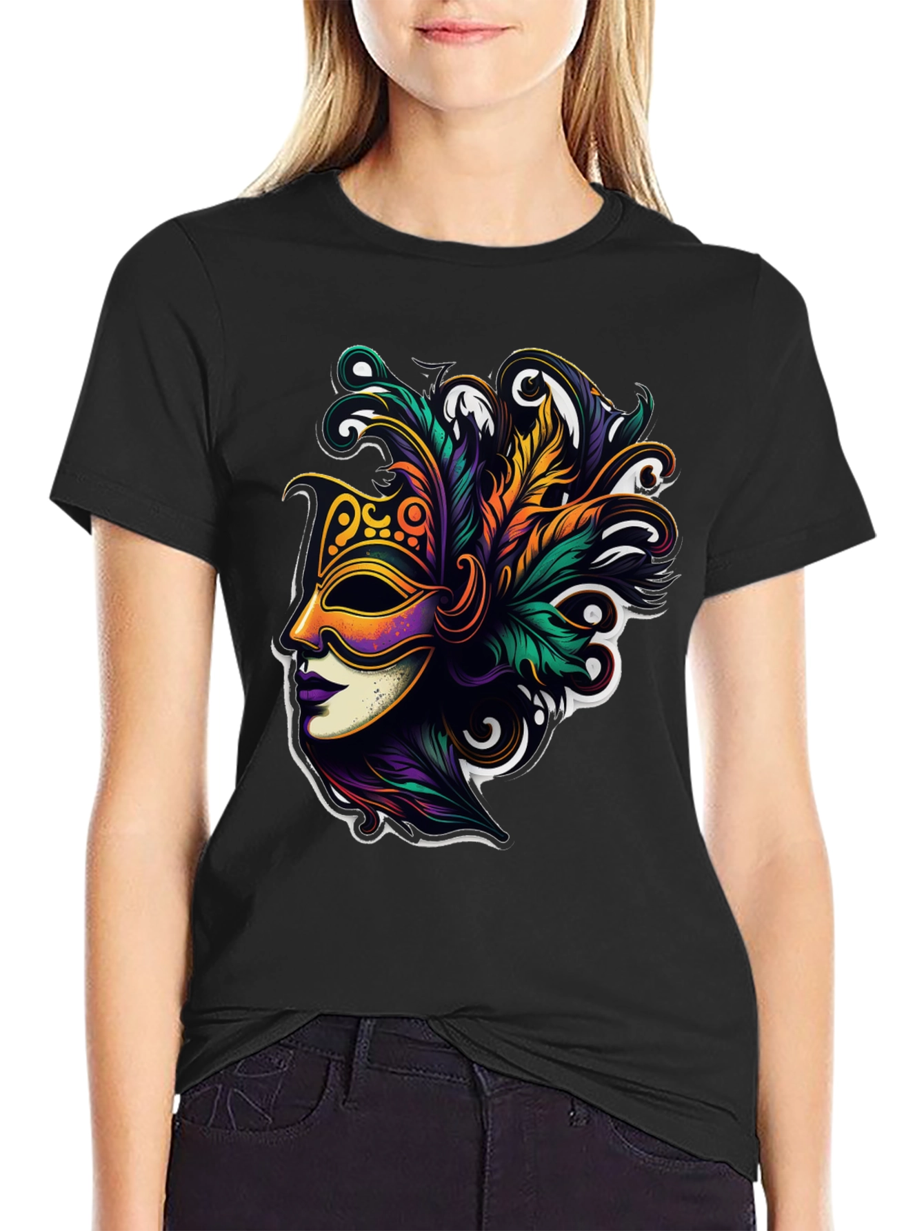 Mardi Gras Mask T-Shirt - Unisex Fashion Tee