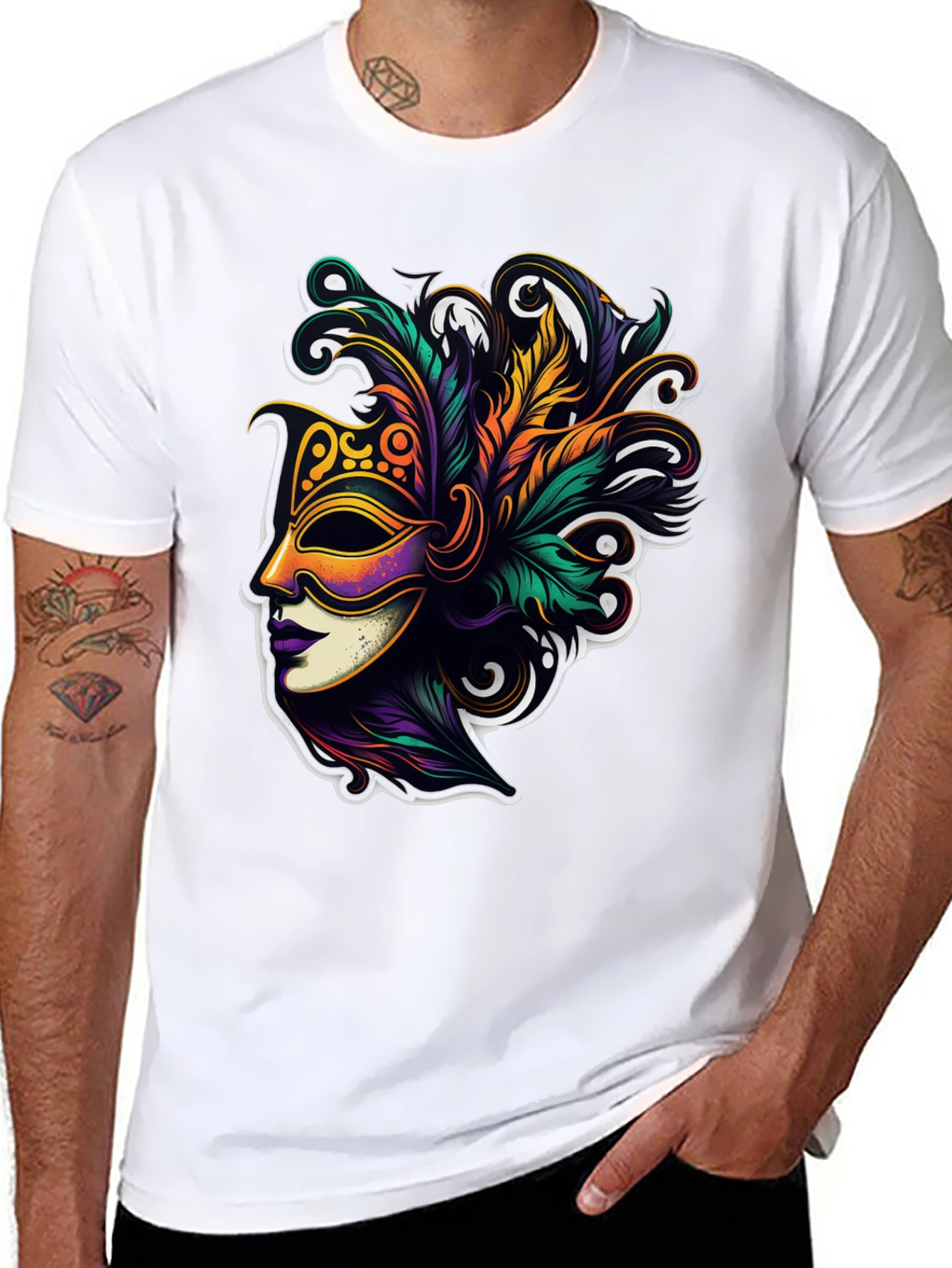 Mardi Gras Mask T-Shirt - Unisex Fashion Tee