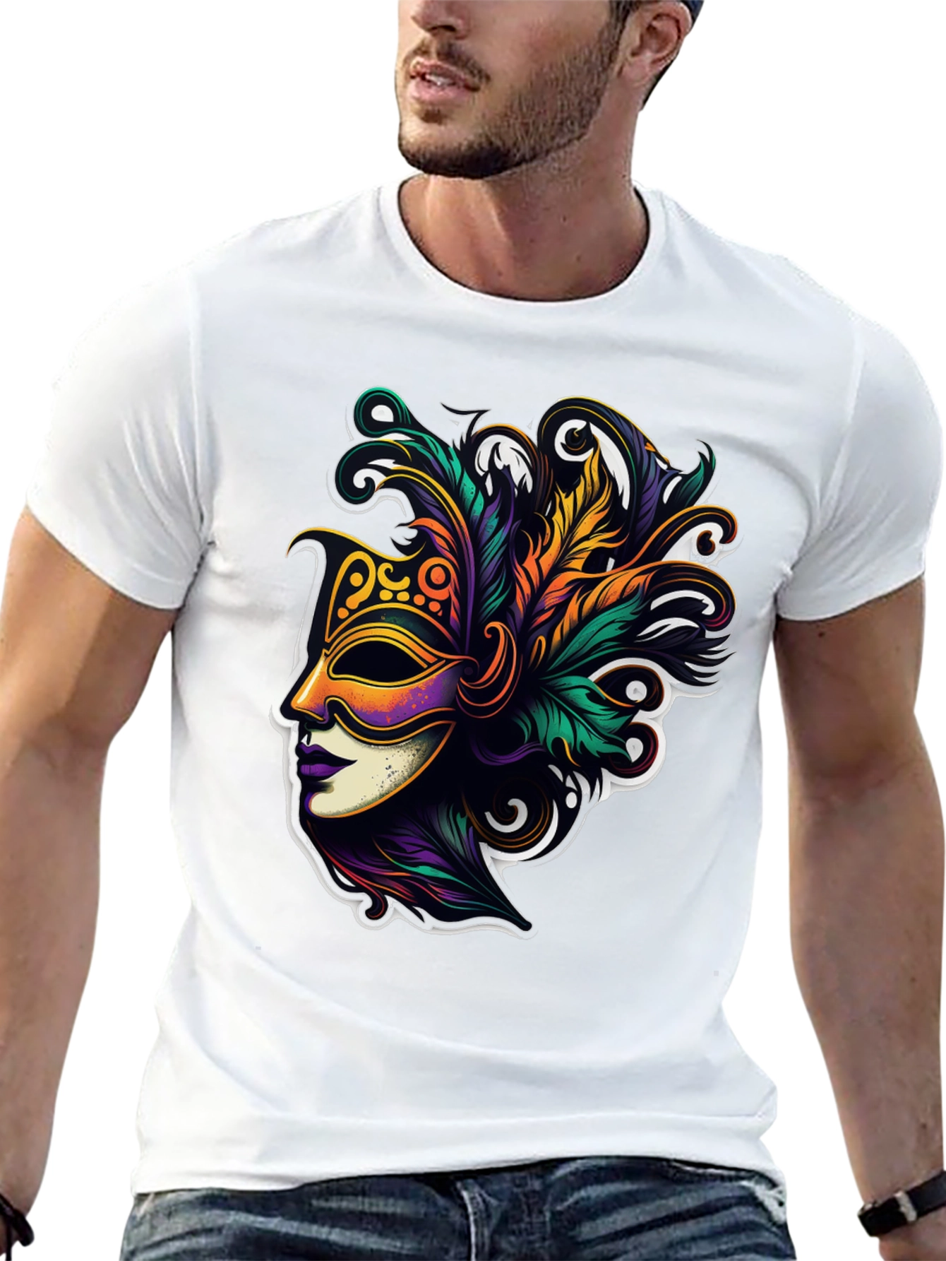 Mardi Gras Mask T-Shirt - Unisex Fashion Tee