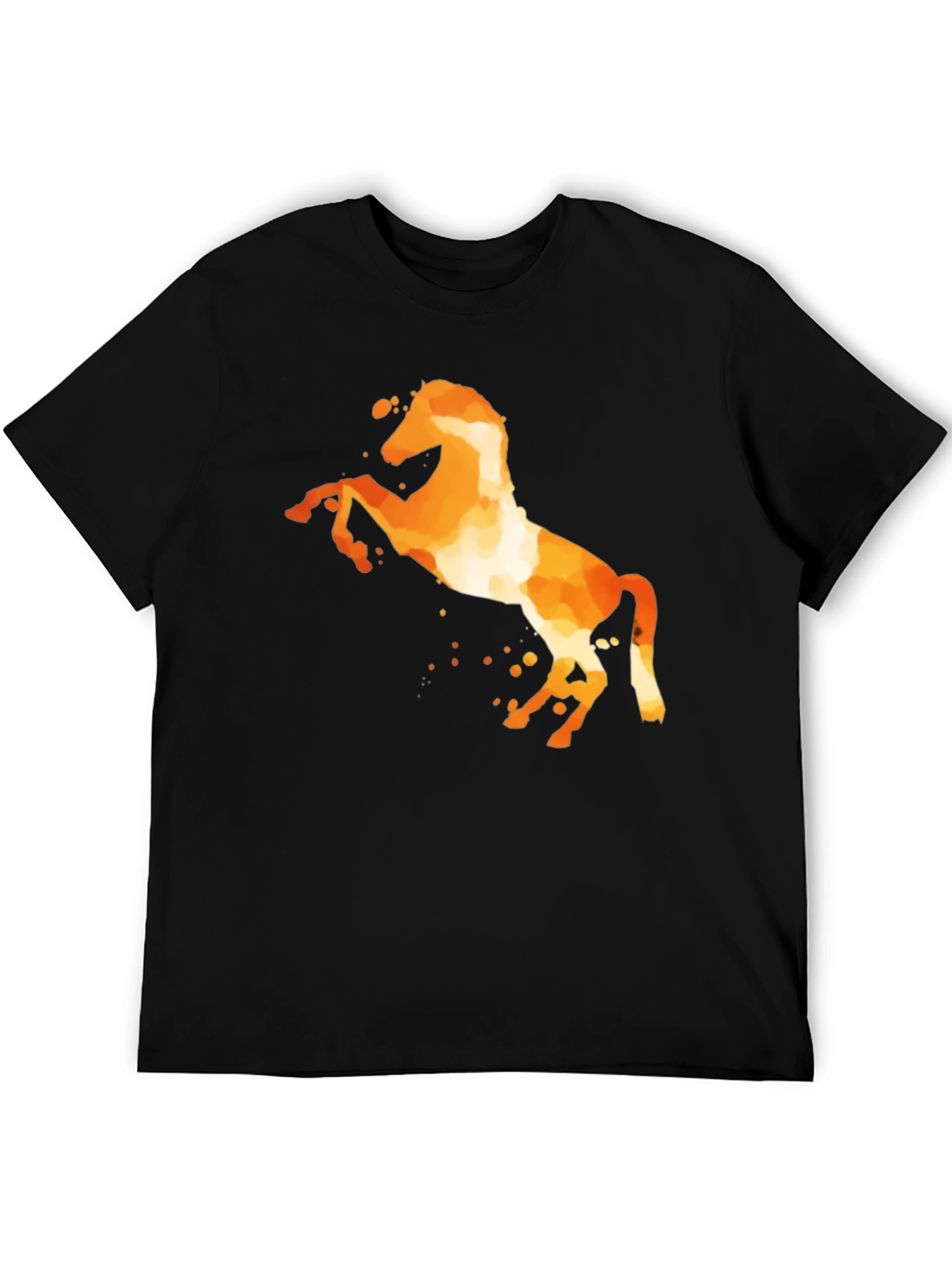 Fiery Horse Graphic Tee - Black Cotton Blend