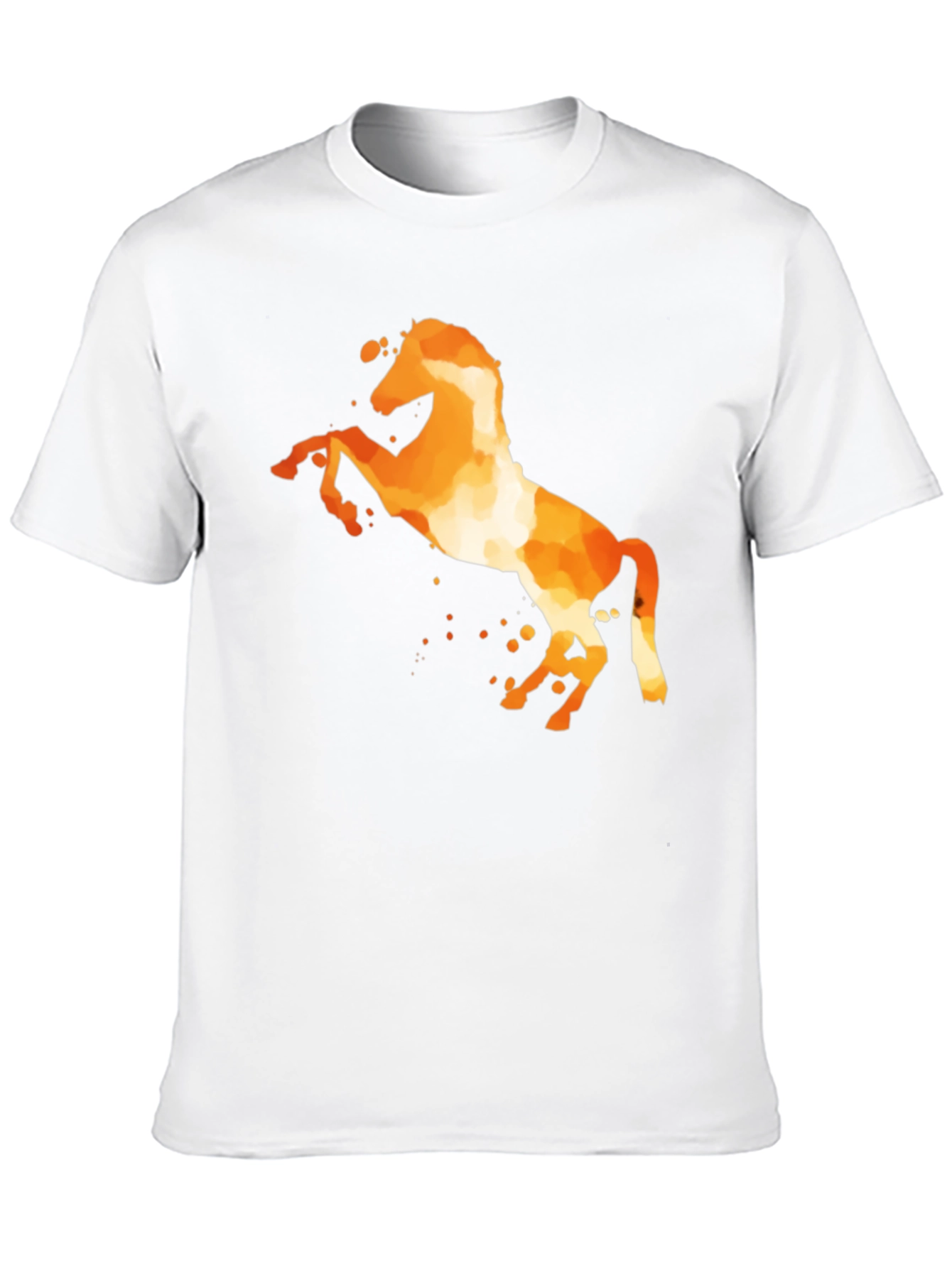 Fiery Horse Graphic Tee - Black Cotton Blend