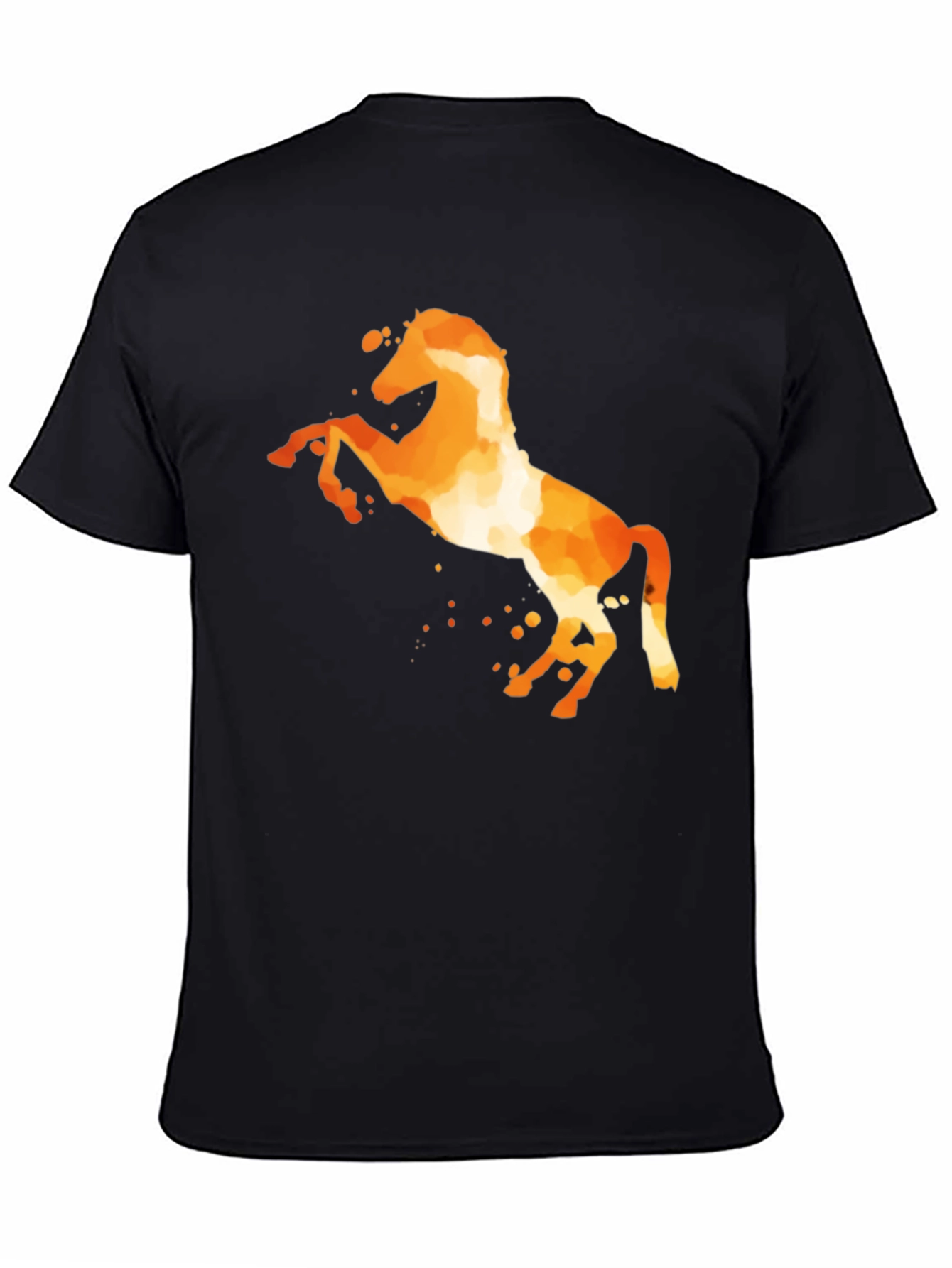 Fiery Horse Graphic Tee - Black Cotton Blend