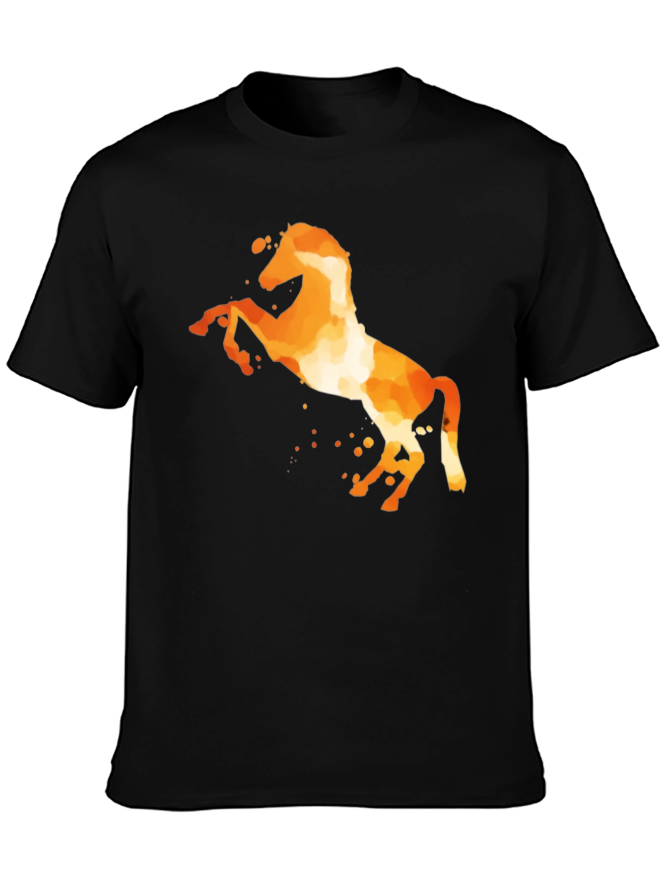 Fiery Horse Graphic Tee - Black Cotton Blend