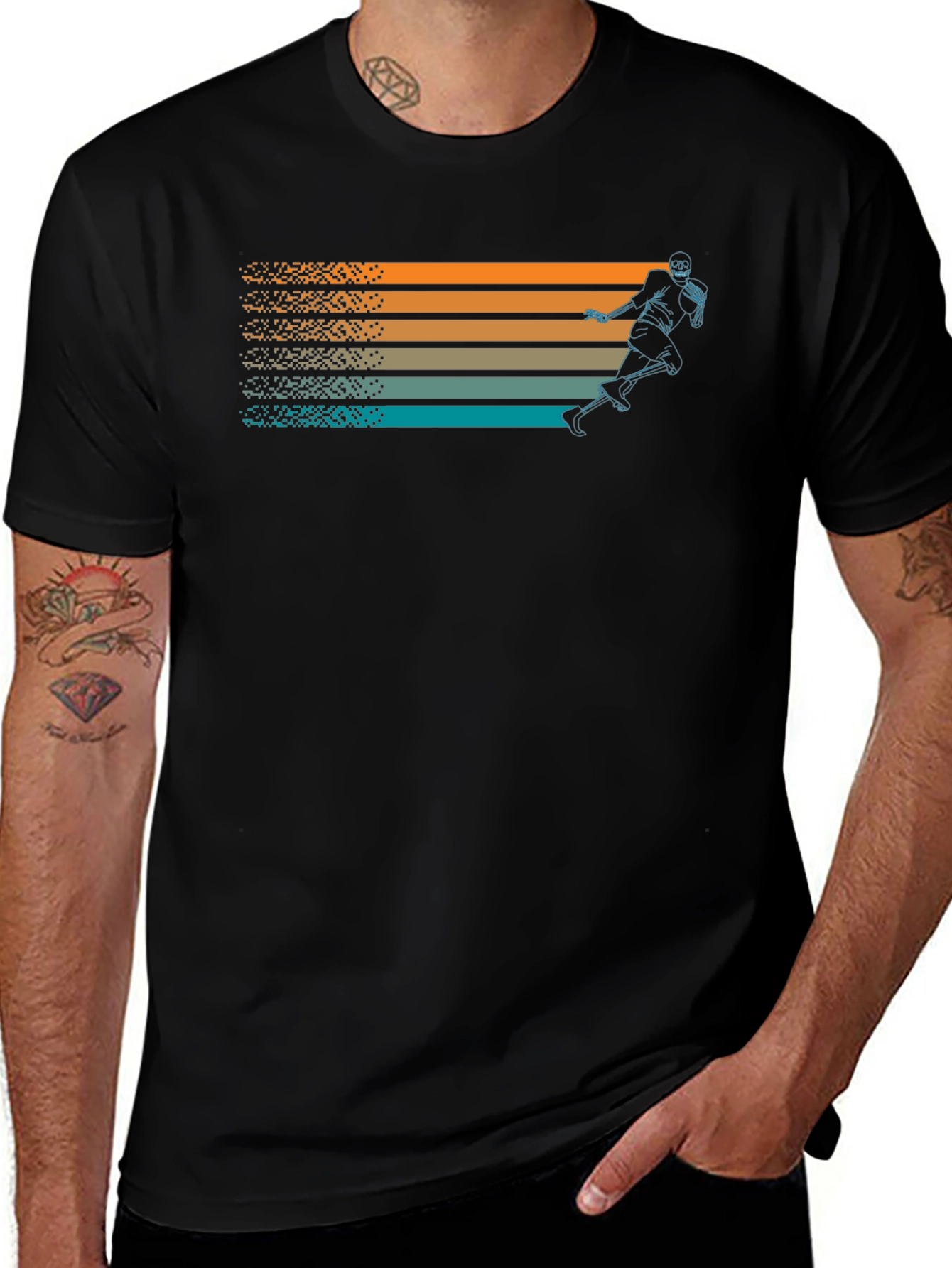 Retro Football Player Graphic T-Shirt