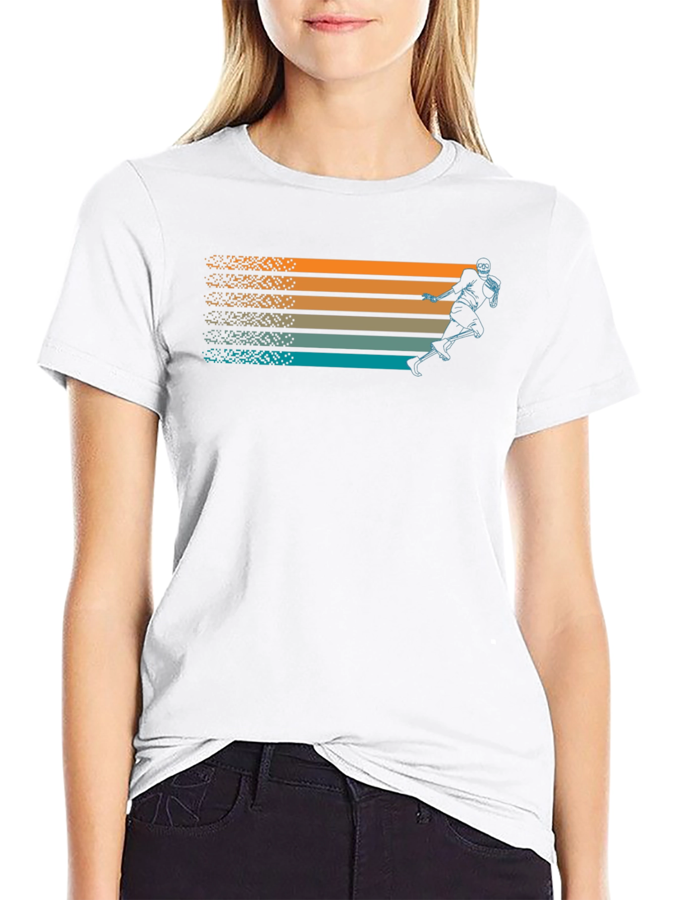 Retro Football Player Graphic T-Shirt