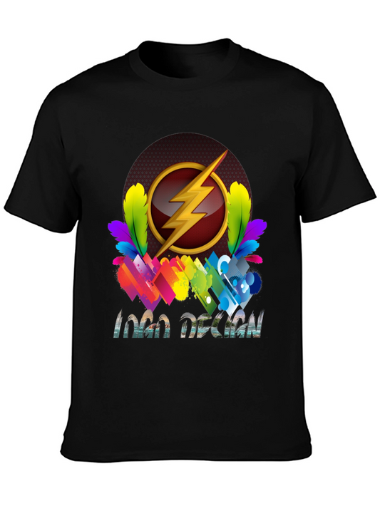 Flash Logo Design Black T-Shirt