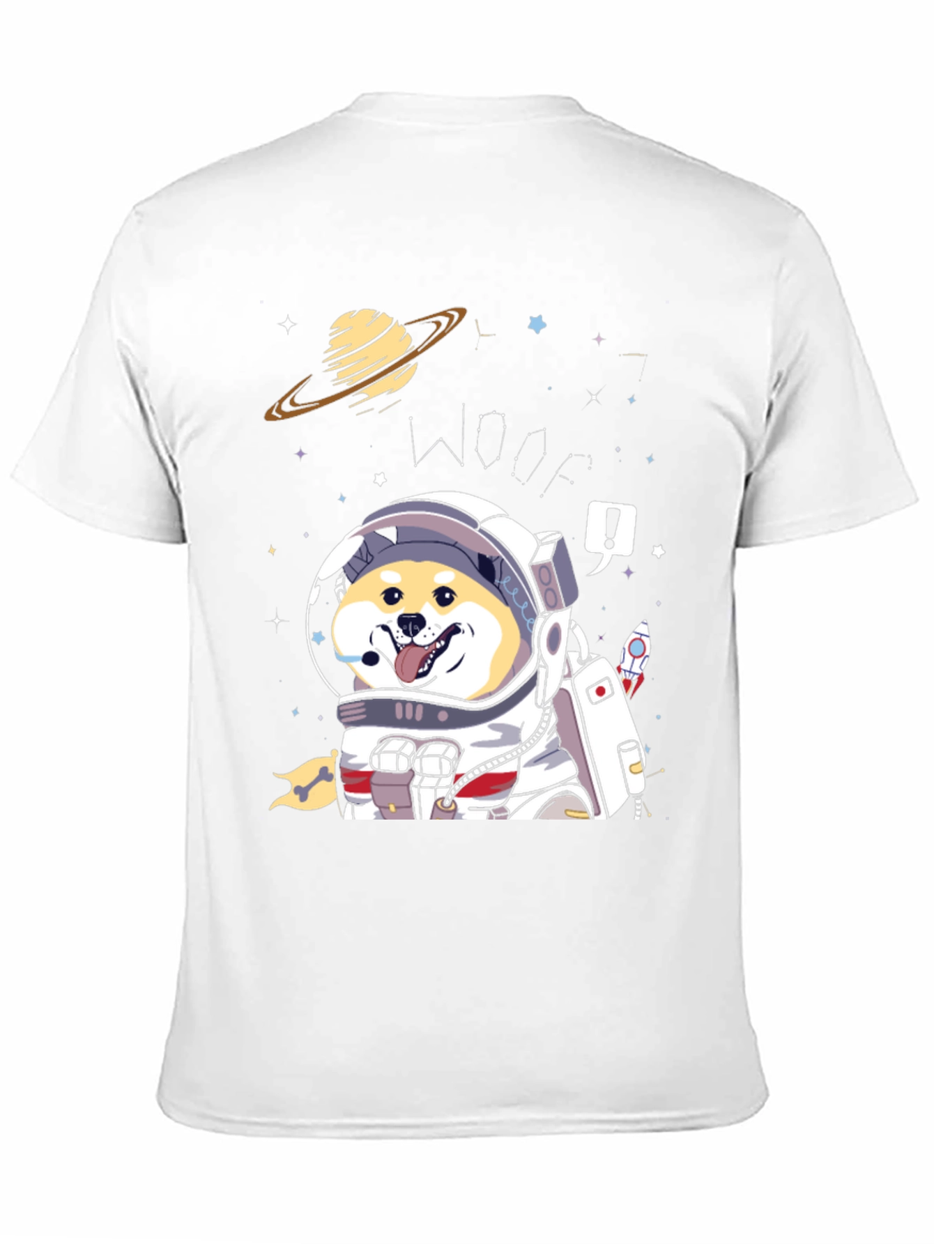 Woof! Space Dog T-Shirt - Shiba Inu Astronaut Tee