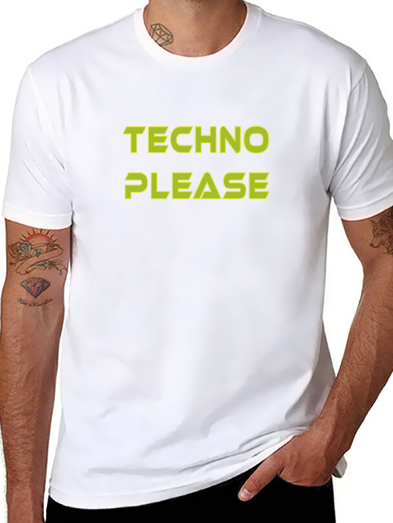 Techno Please Black Graphic Tee