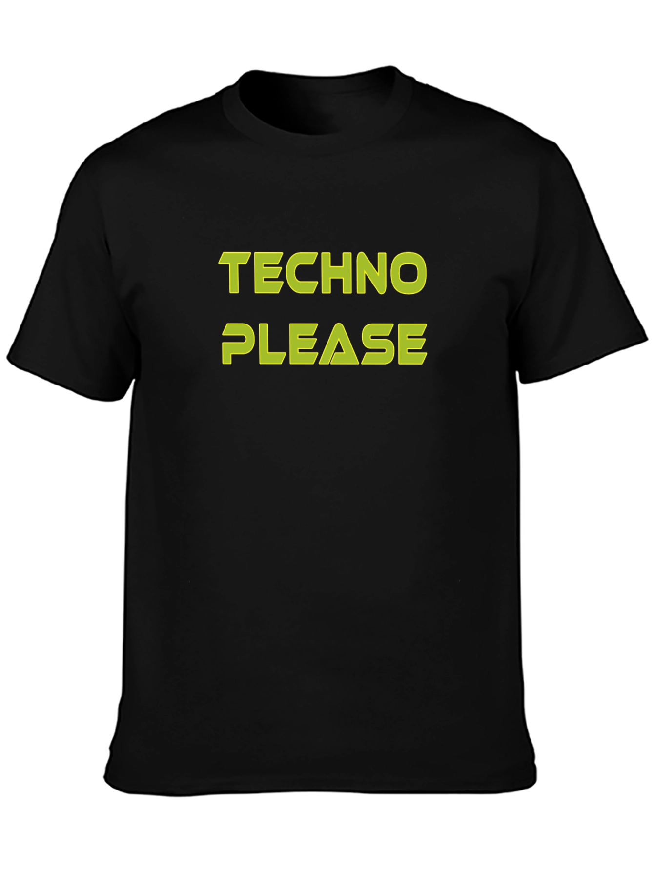 Techno Please Black Graphic Tee