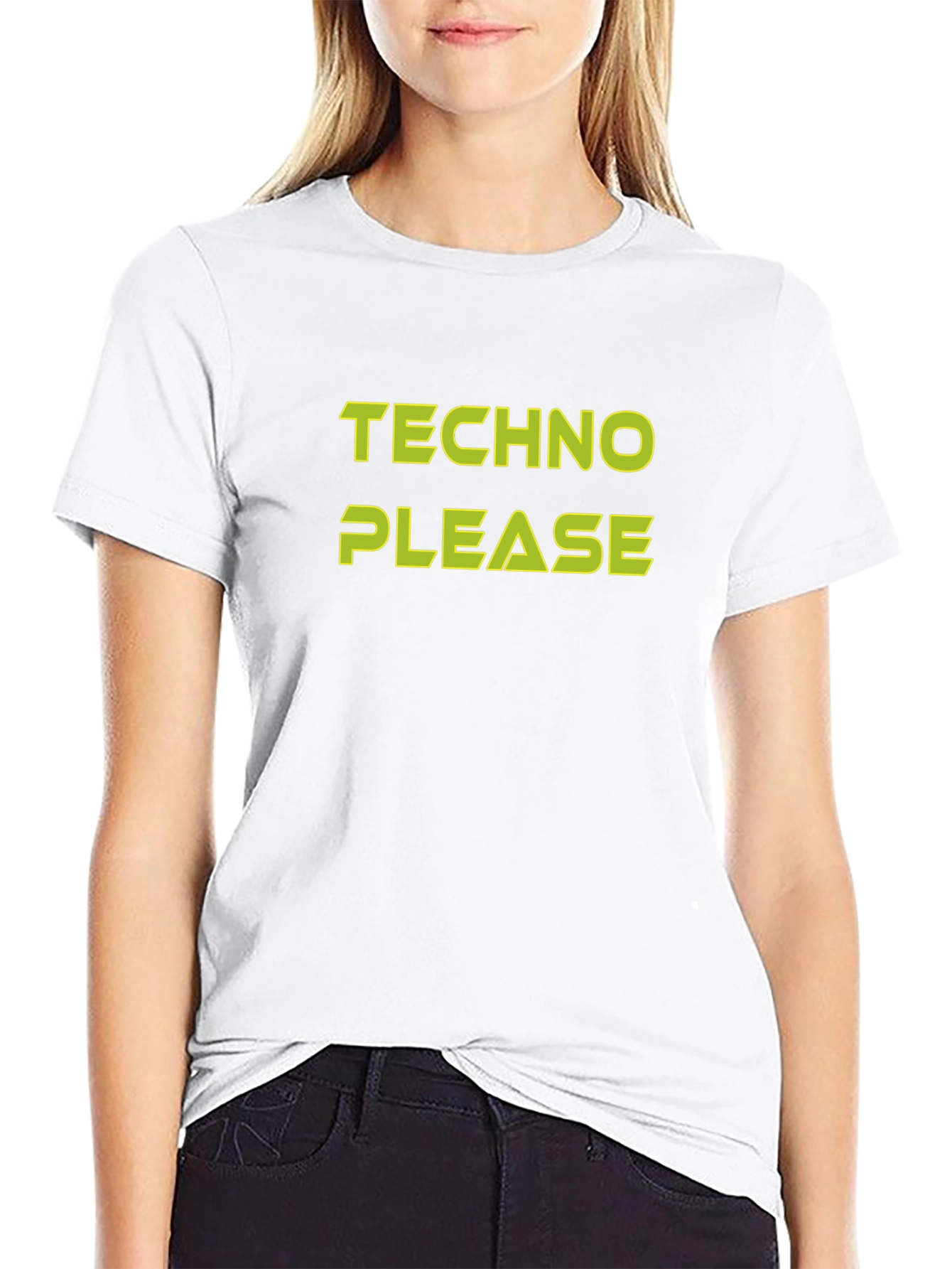 Techno Please Black Graphic Tee