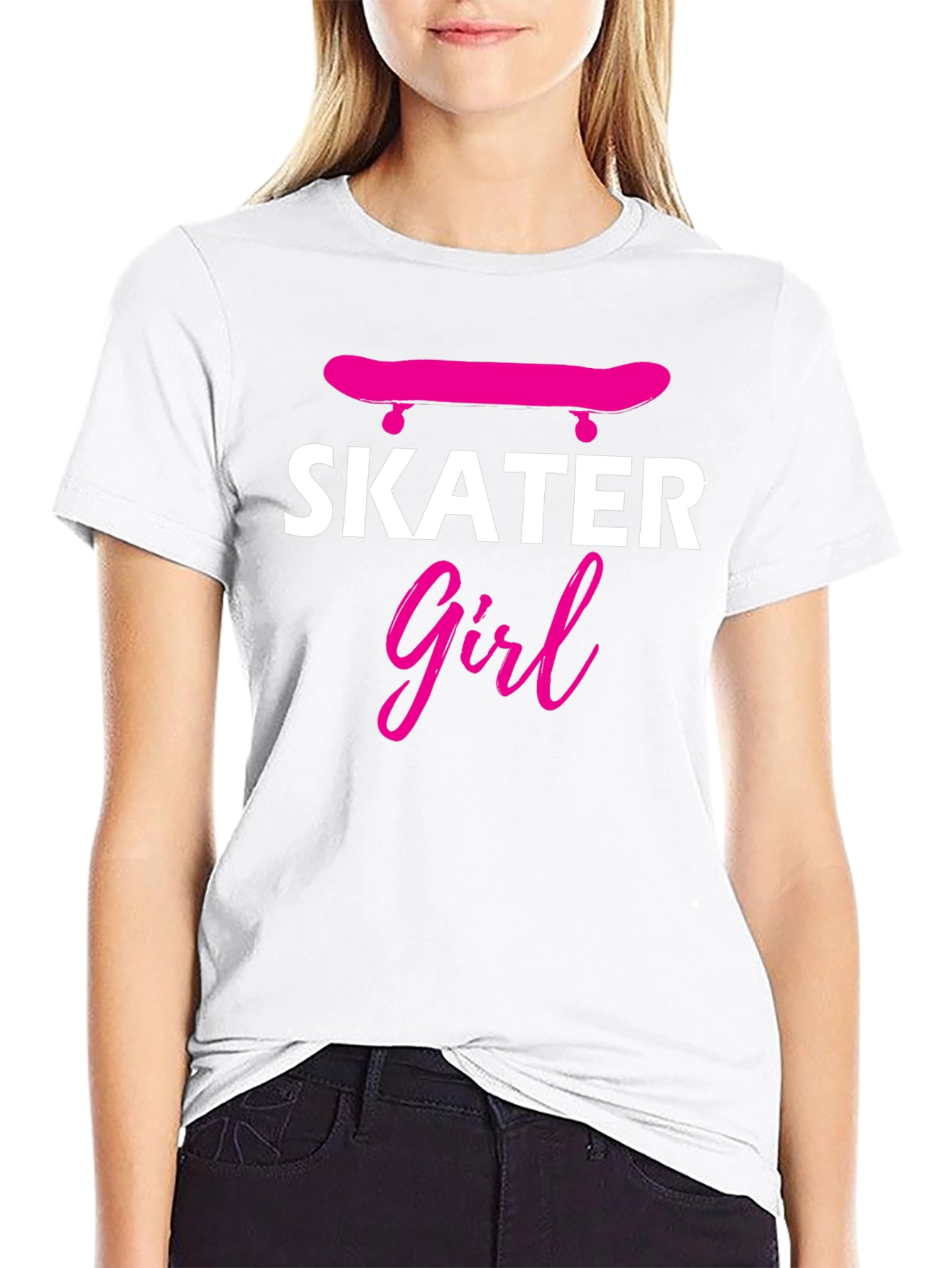 Skater Girl Graphic T-Shirt - Trendy Skateboarding Tee