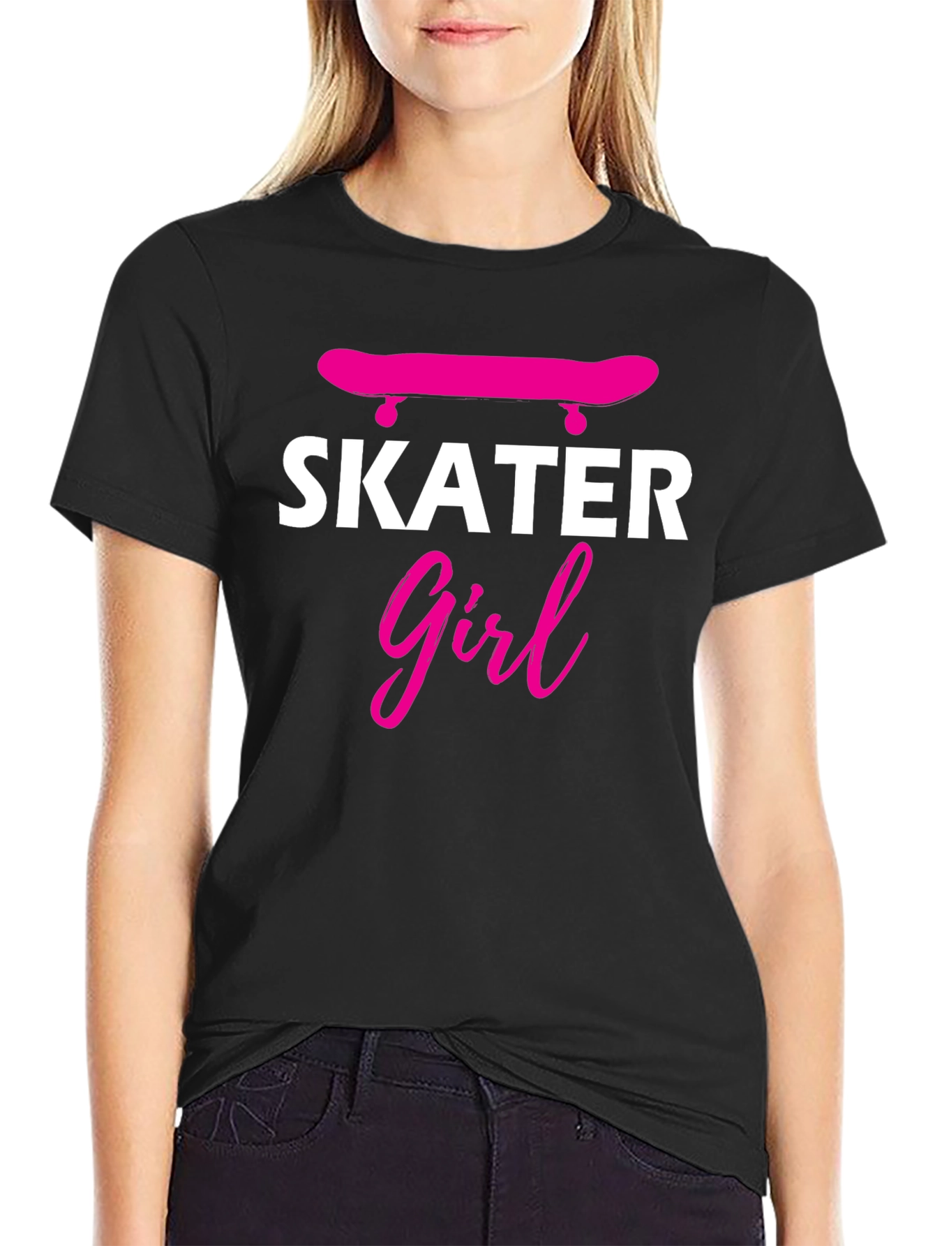 Skater Girl Graphic T-Shirt - Trendy Skateboarding Tee
