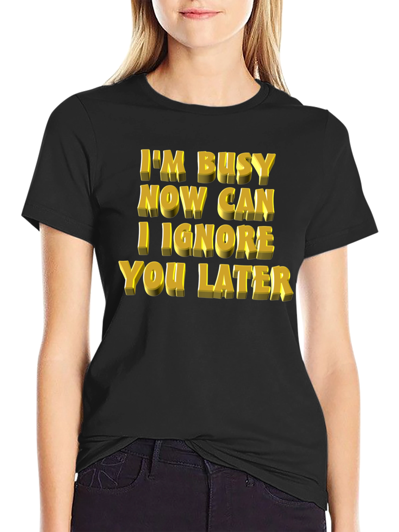 Busy Now? Funny Graphic Print Mens T-Shirt