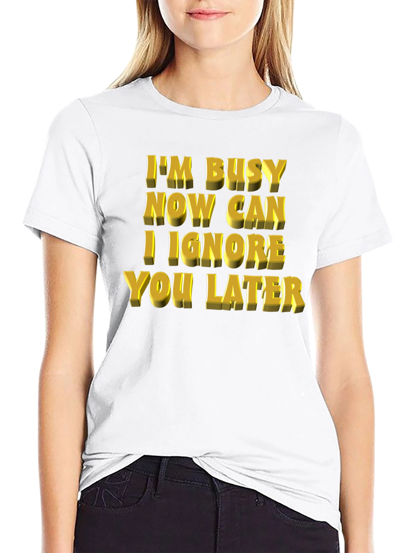 Busy Now? Funny Graphic Print Mens T-Shirt
