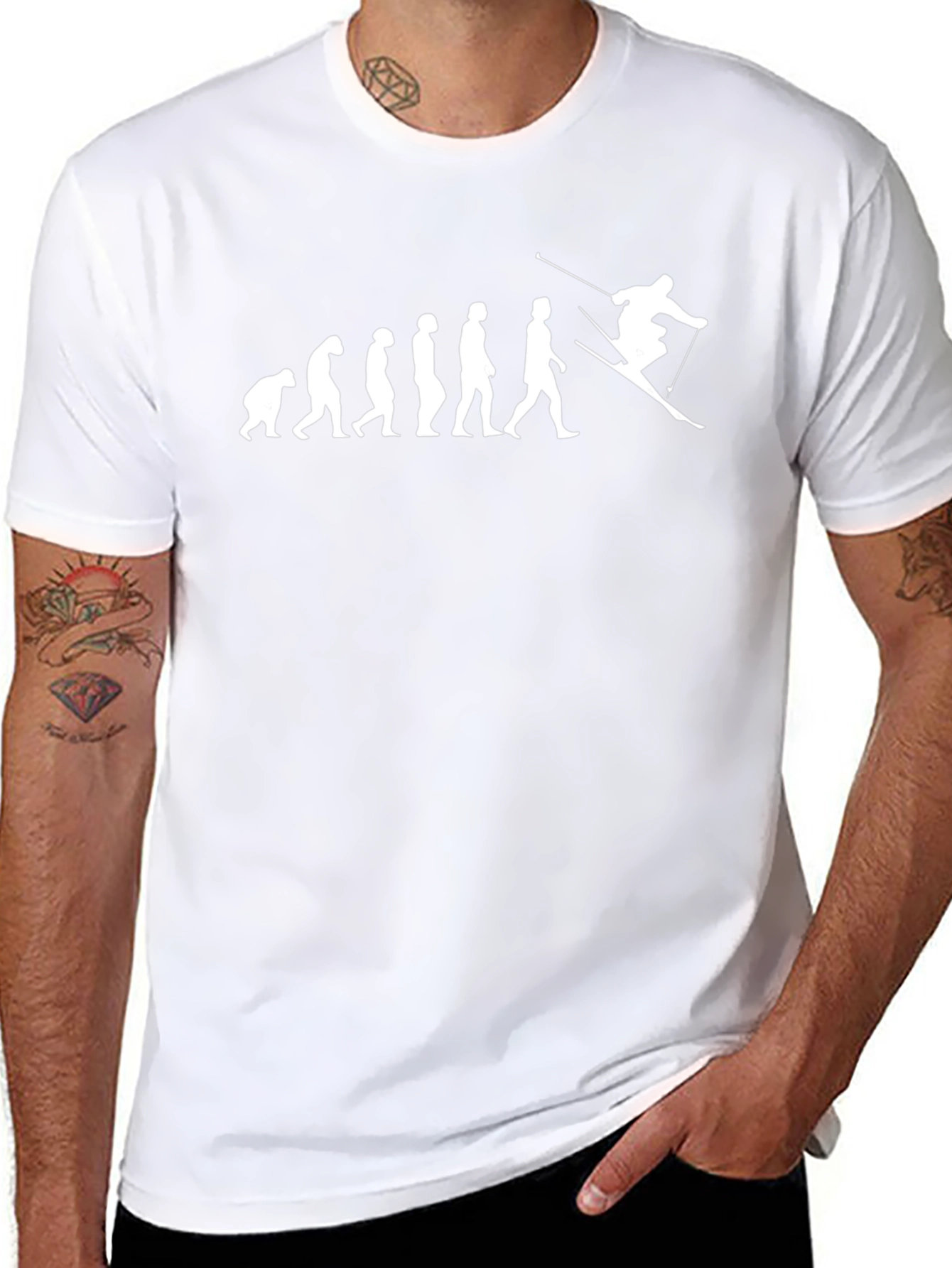 Evolution of Skiing Graphic Tee - Black