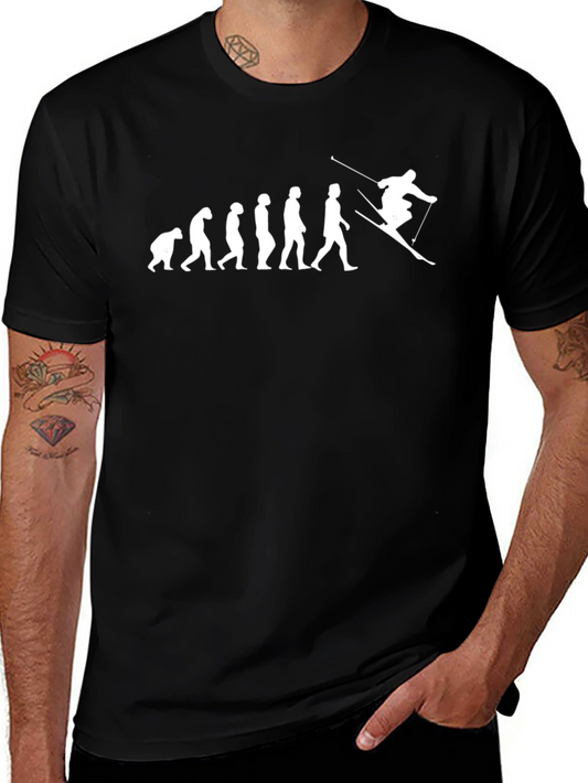 Evolution of Skiing Graphic Tee - Black