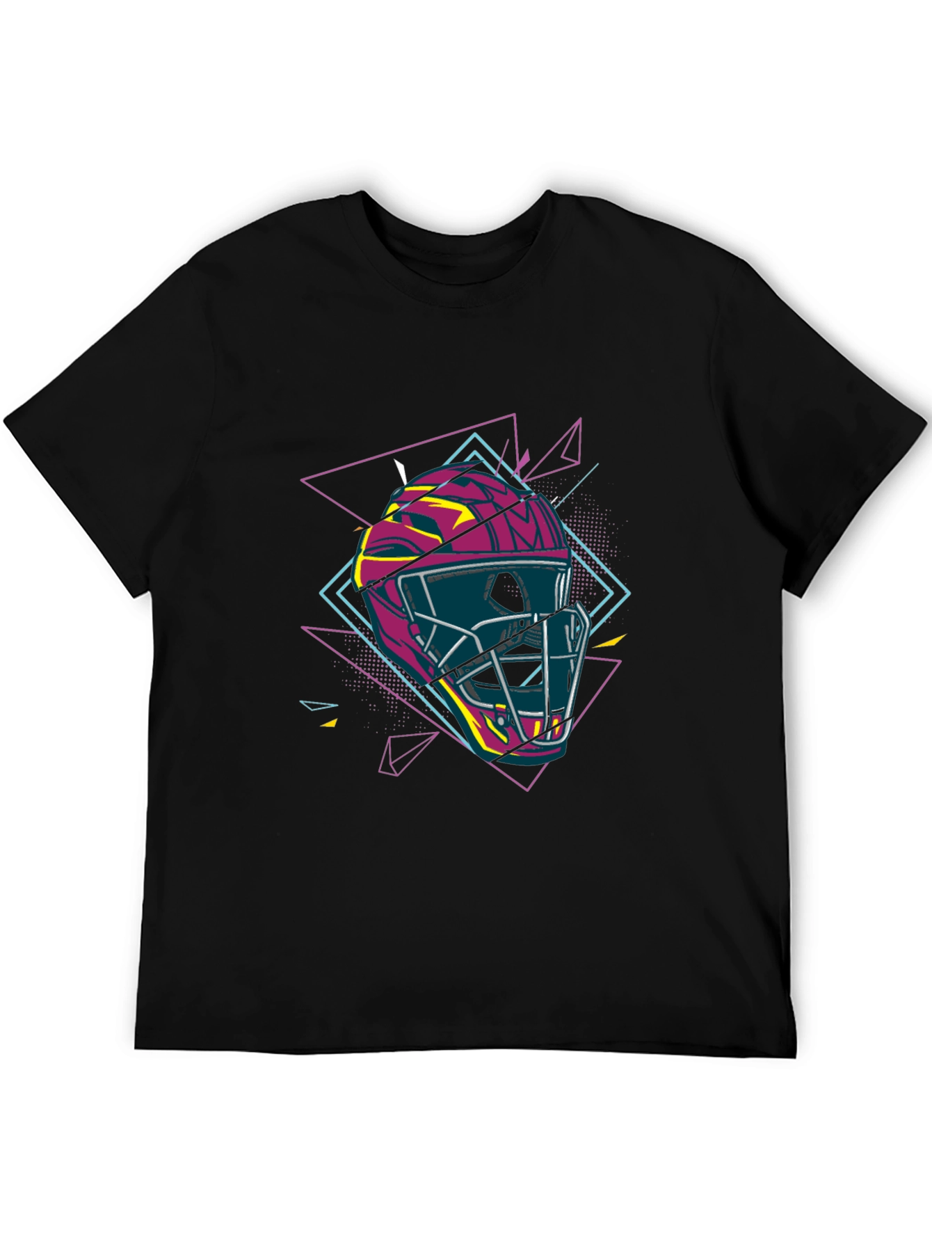 Retro Hockey Mask Graphic Tee - Black