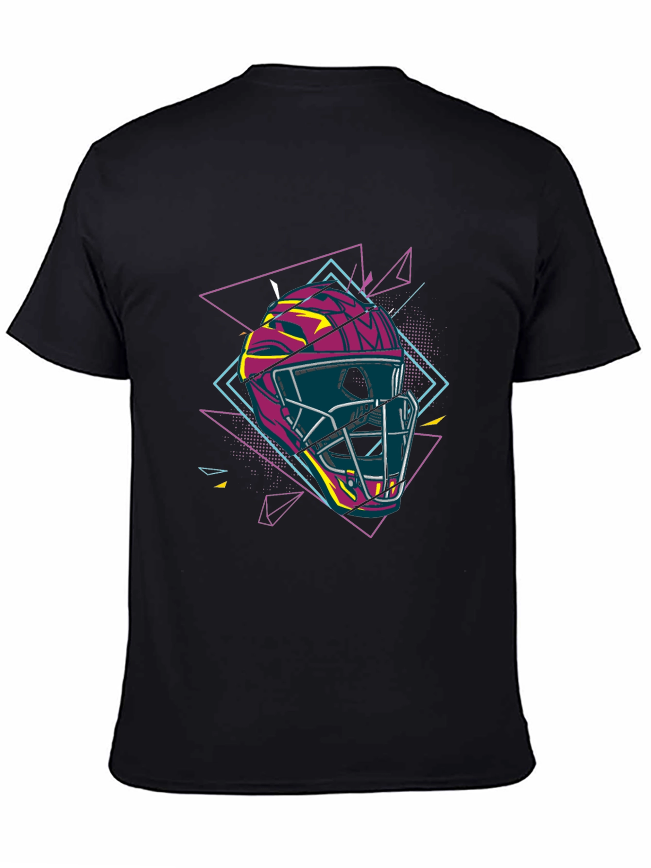 Retro Hockey Mask Graphic Tee - Black