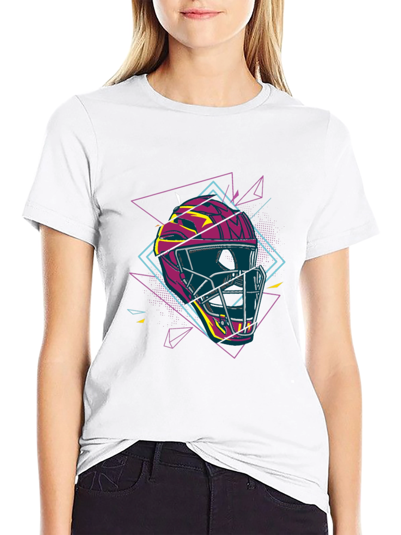 Retro Hockey Mask Graphic Tee - Black