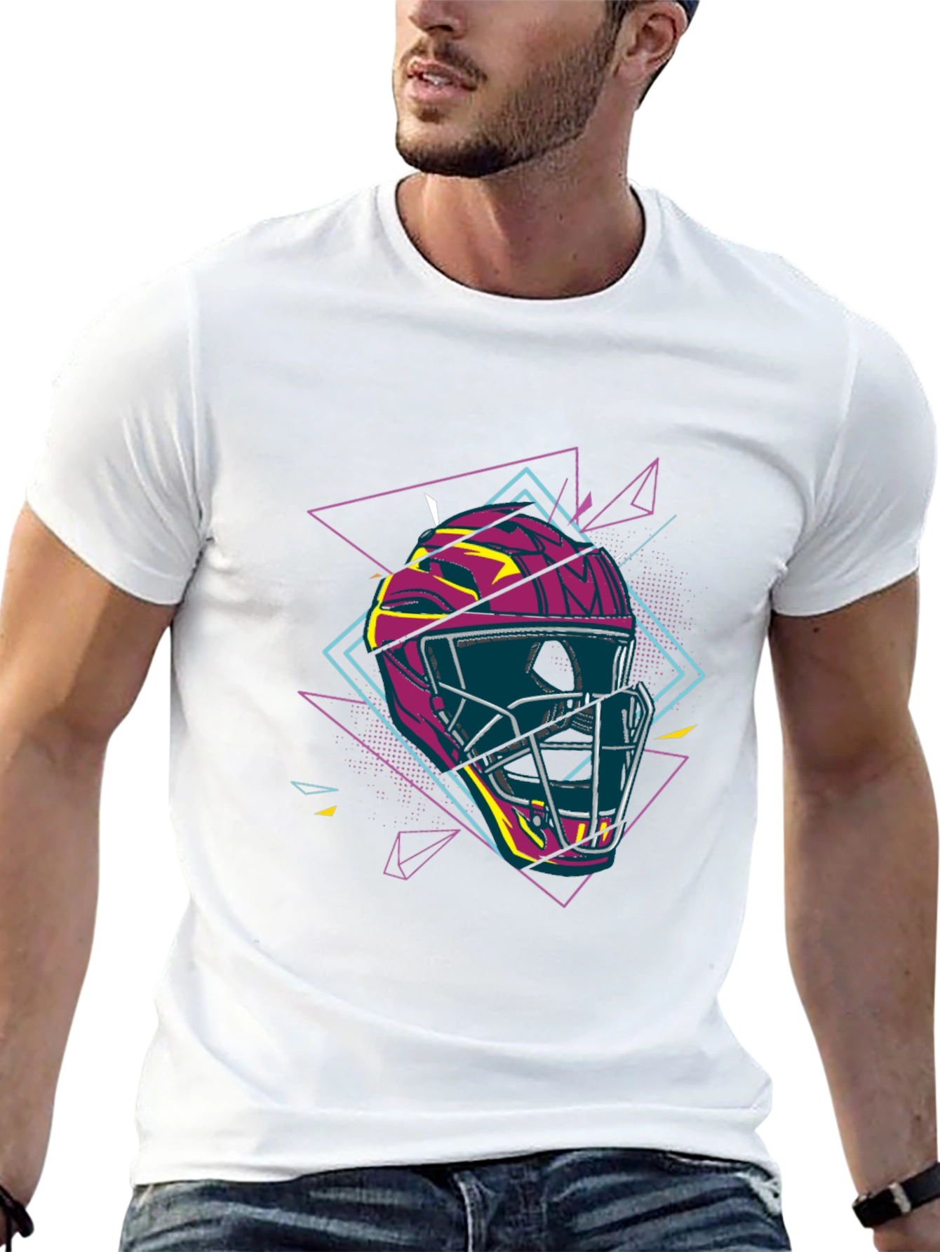 Retro Hockey Mask Graphic Tee - Black