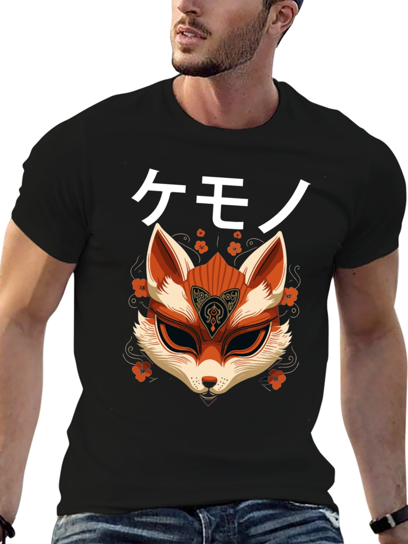 Kemono Fox Mask Graphic T-Shirt