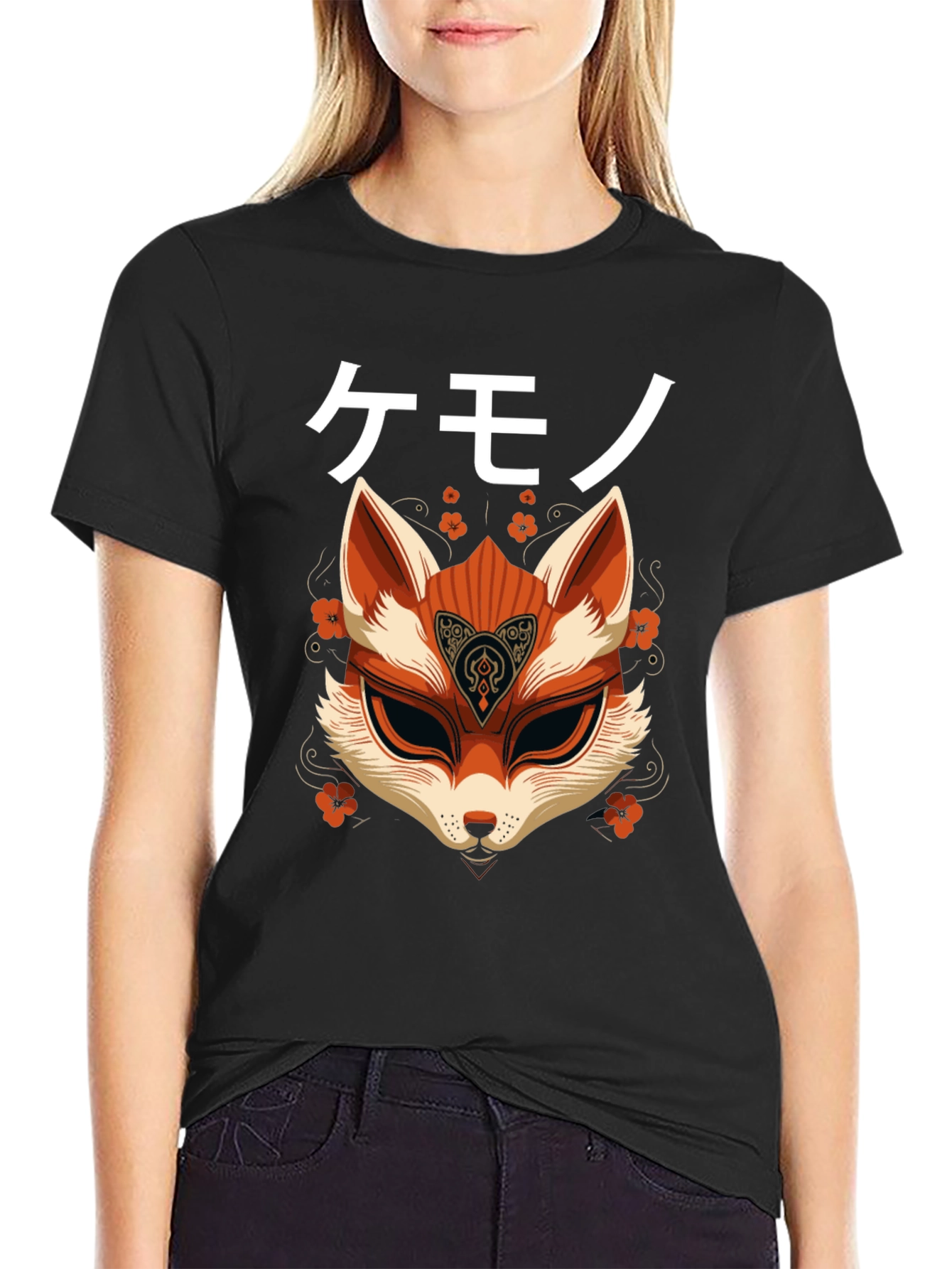 Kemono Fox Mask Graphic T-Shirt