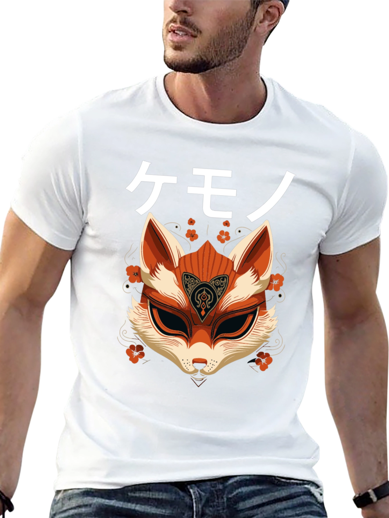 Kemono Fox Mask Graphic T-Shirt