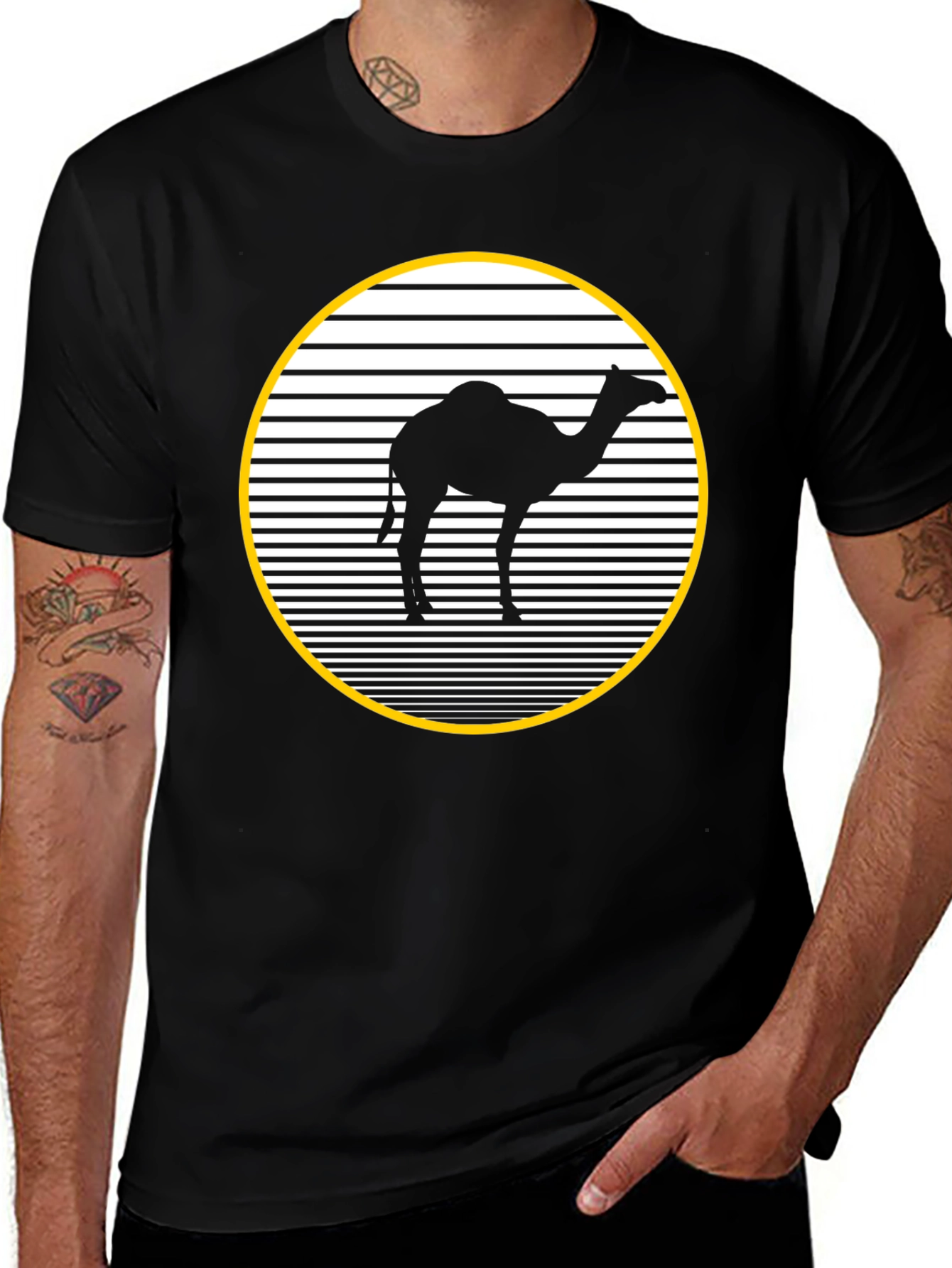 Camel Silhouette T-Shirt - Black Graphic Tee
