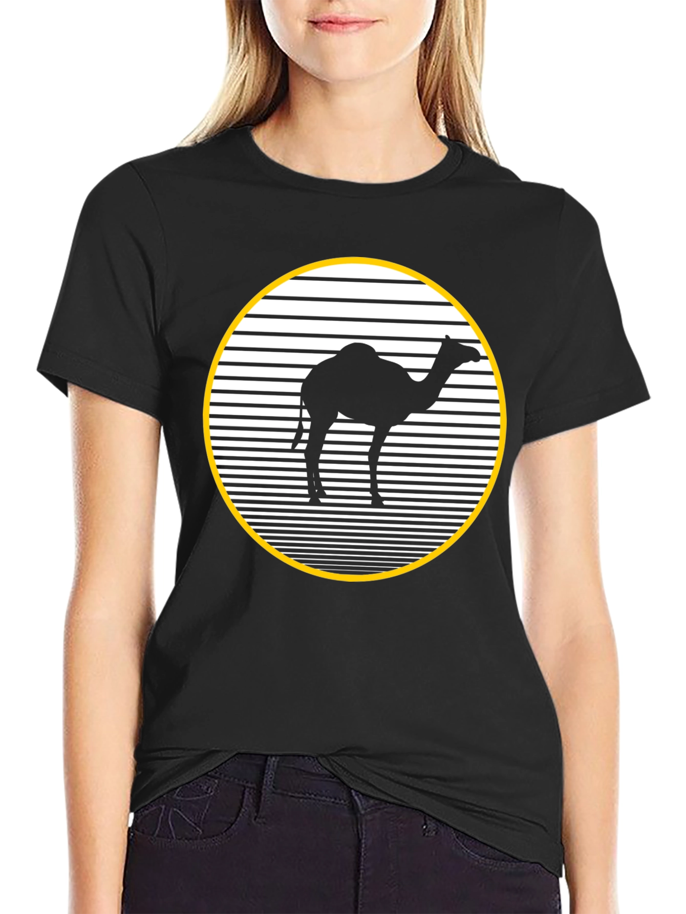 Camel Silhouette T-Shirt - Black Graphic Tee