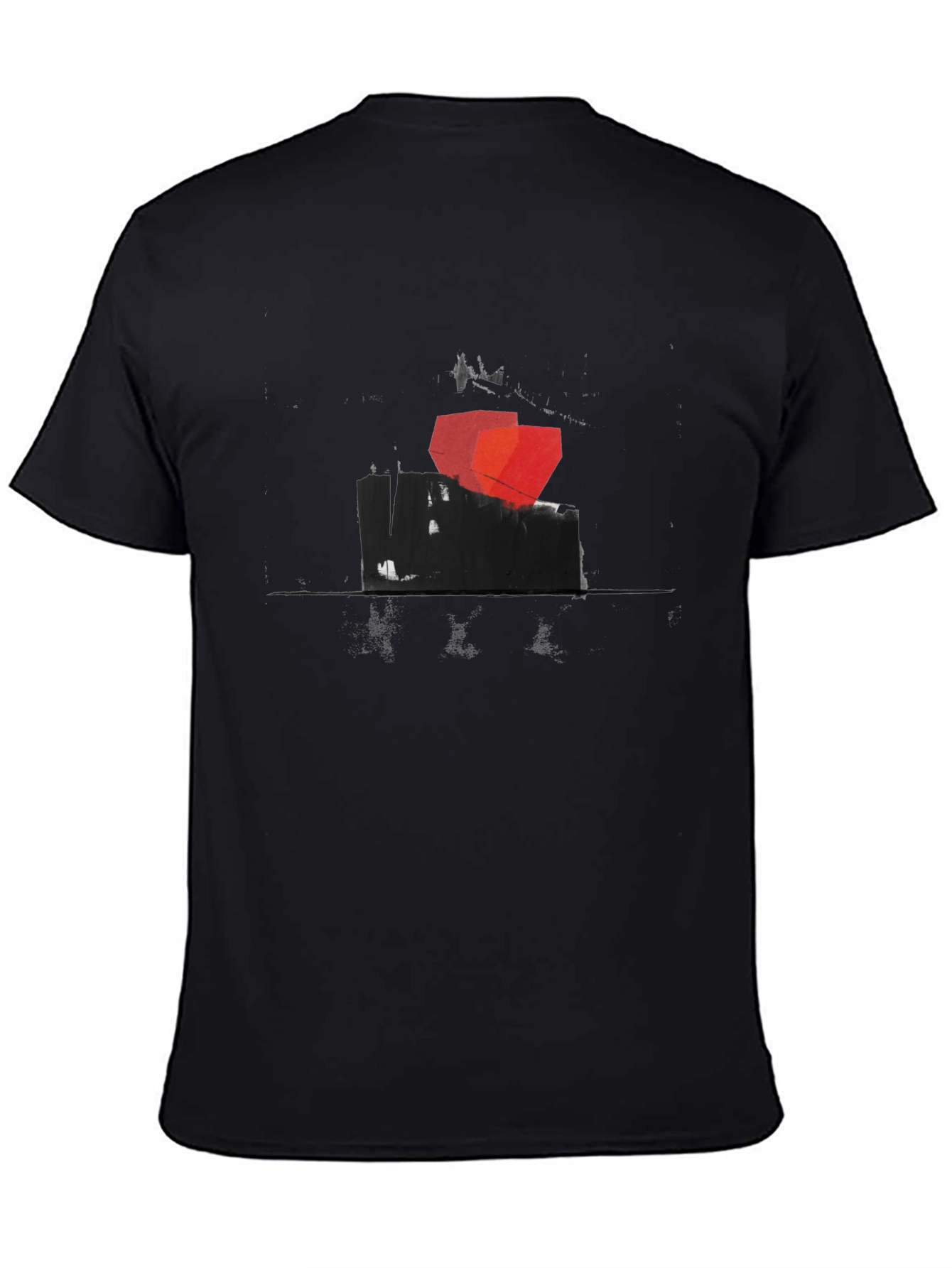 Abstract Art Tee - Geometric Red & Black Design