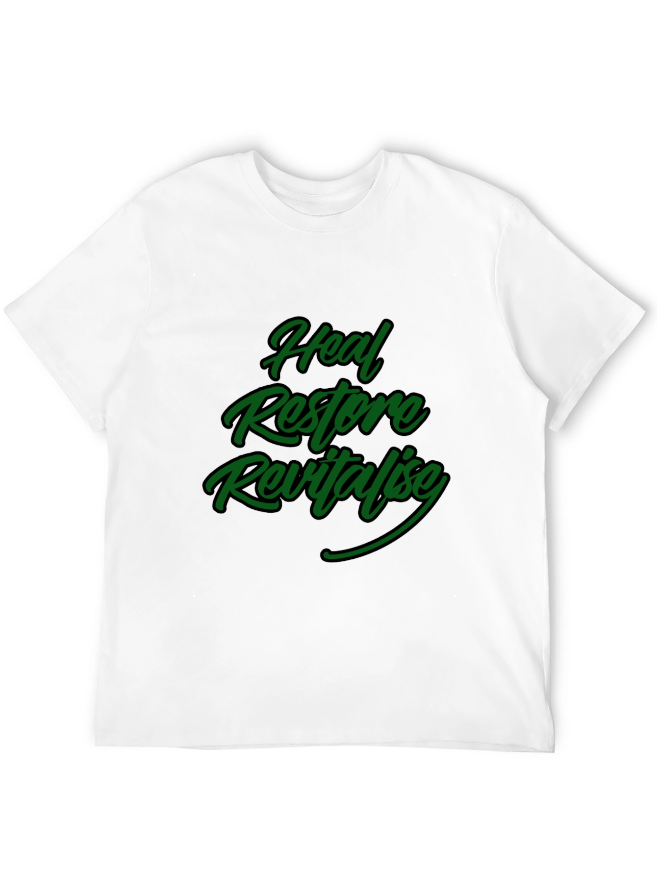 Heal Restore Revitalise Black Graphic T-Shirt