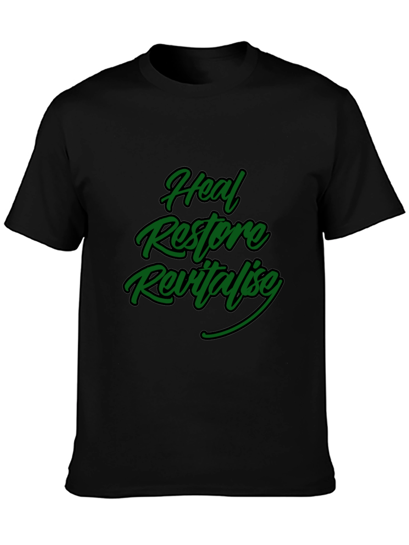 Heal Restore Revitalise Black Graphic T-Shirt