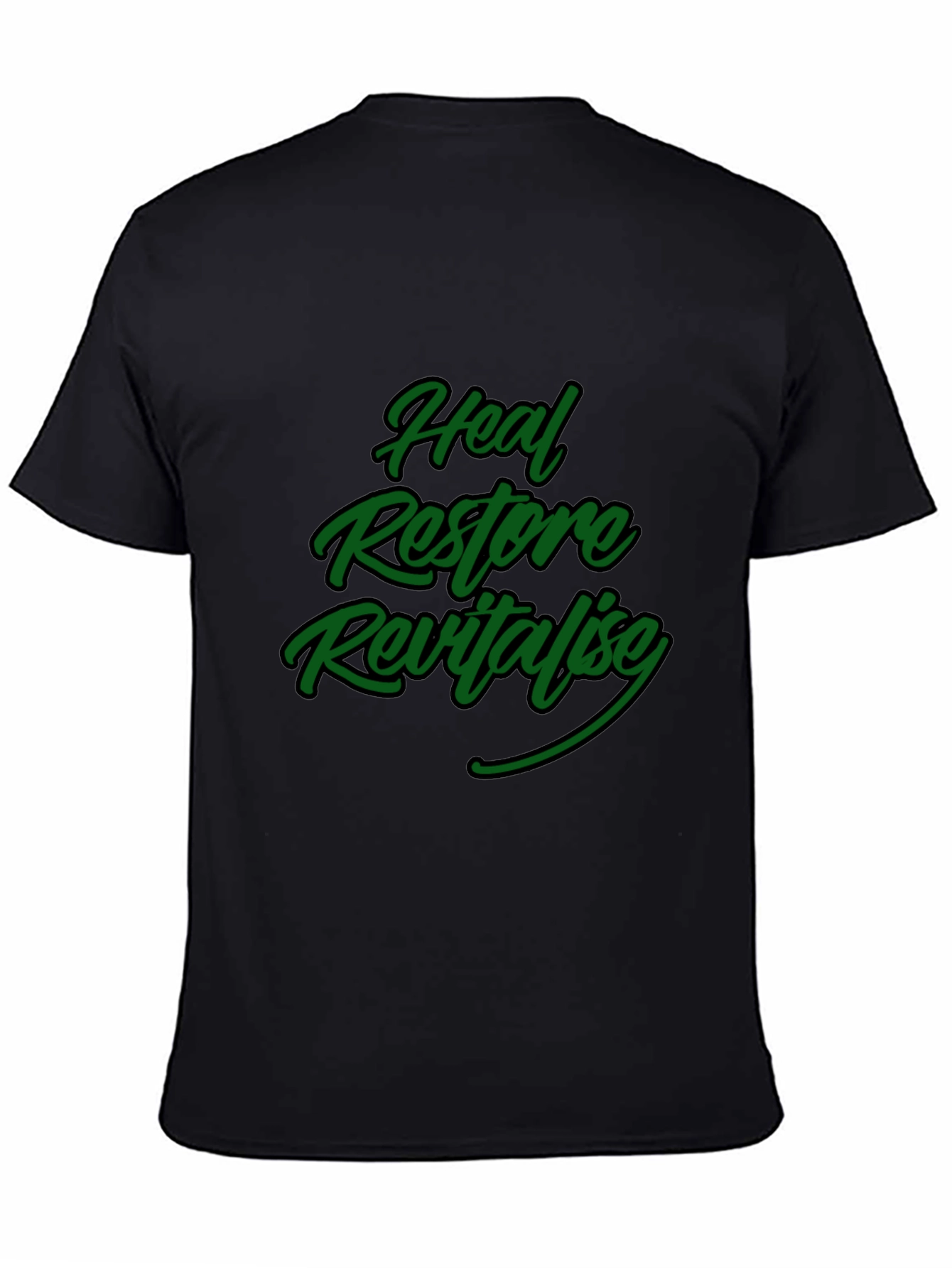 Heal Restore Revitalise Black Graphic T-Shirt