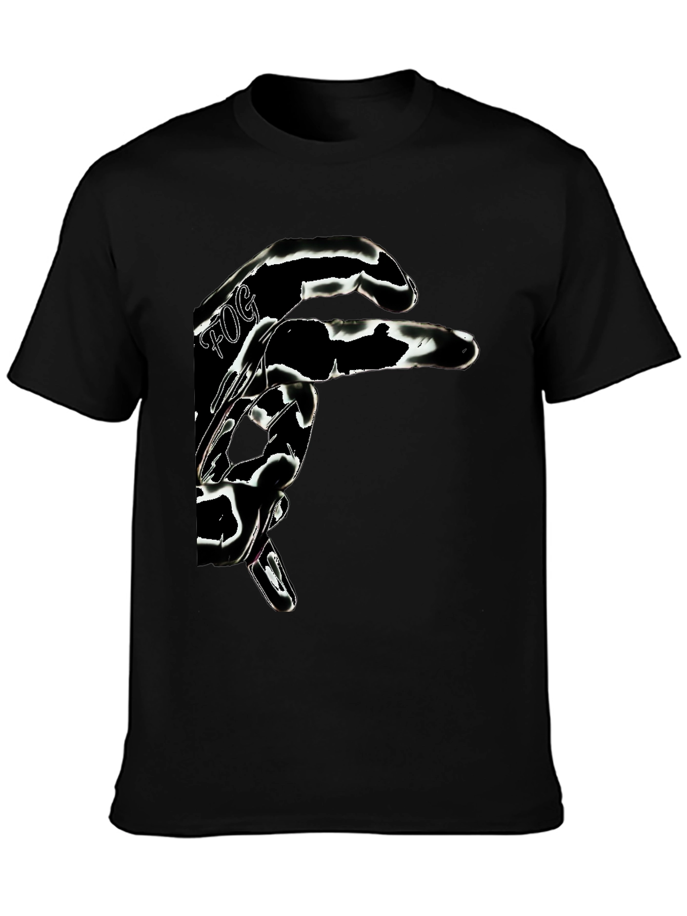Abstract Graphic Print Mens Black T-Shirt