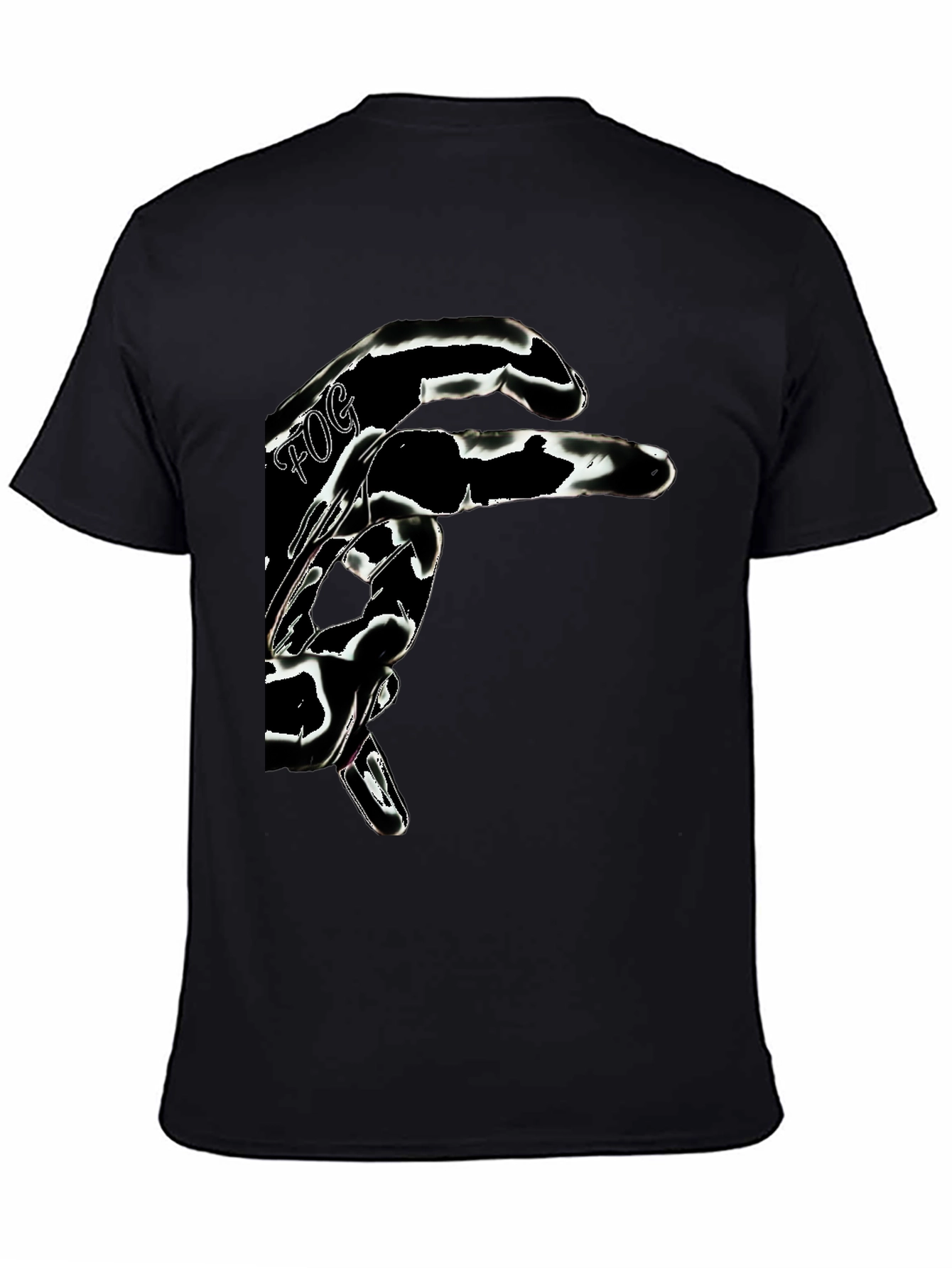 Abstract Graphic Print Mens Black T-Shirt