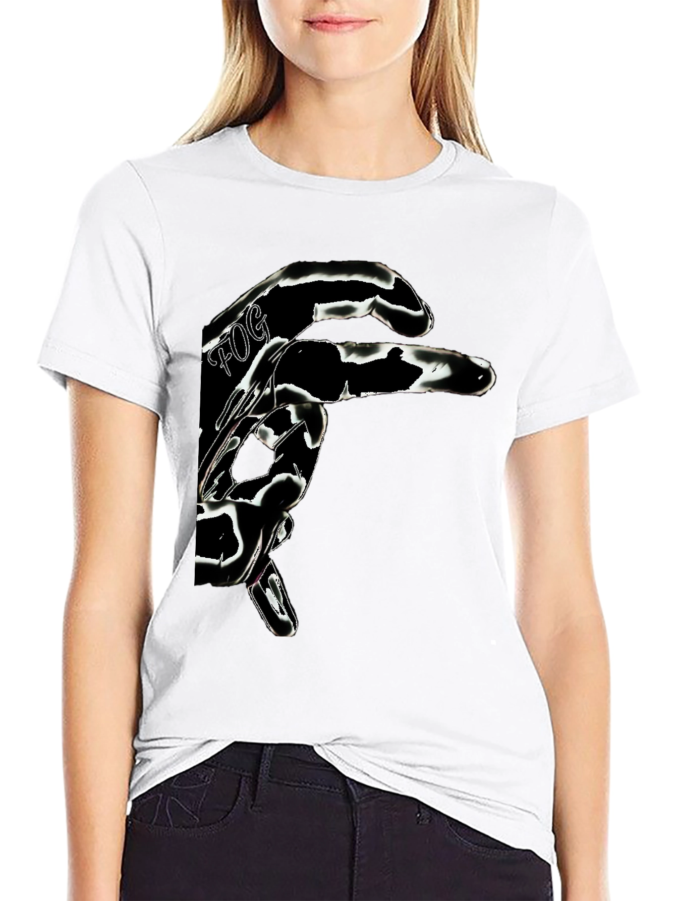 Abstract Graphic Print Mens Black T-Shirt