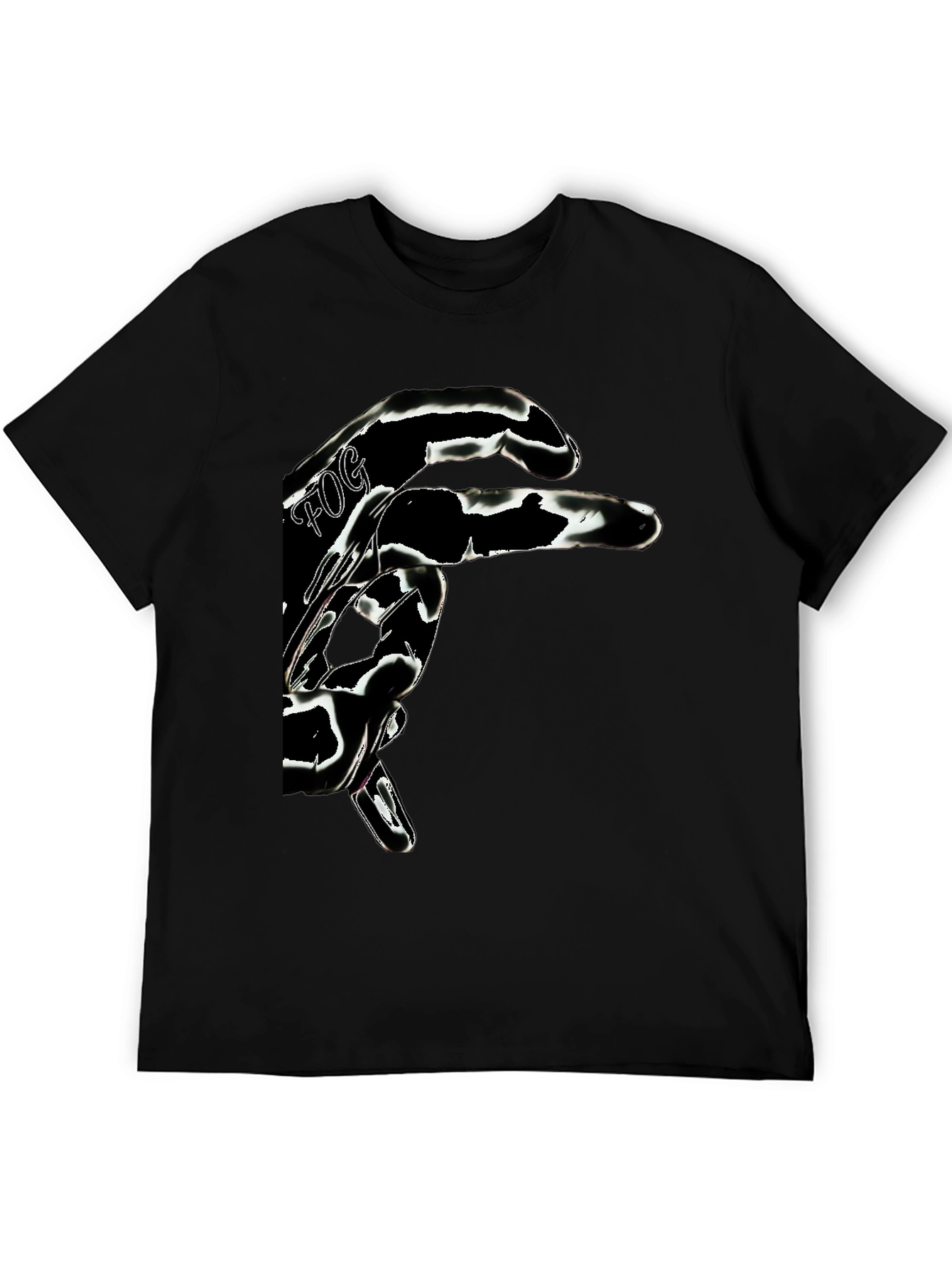 Abstract Graphic Print Mens Black T-Shirt