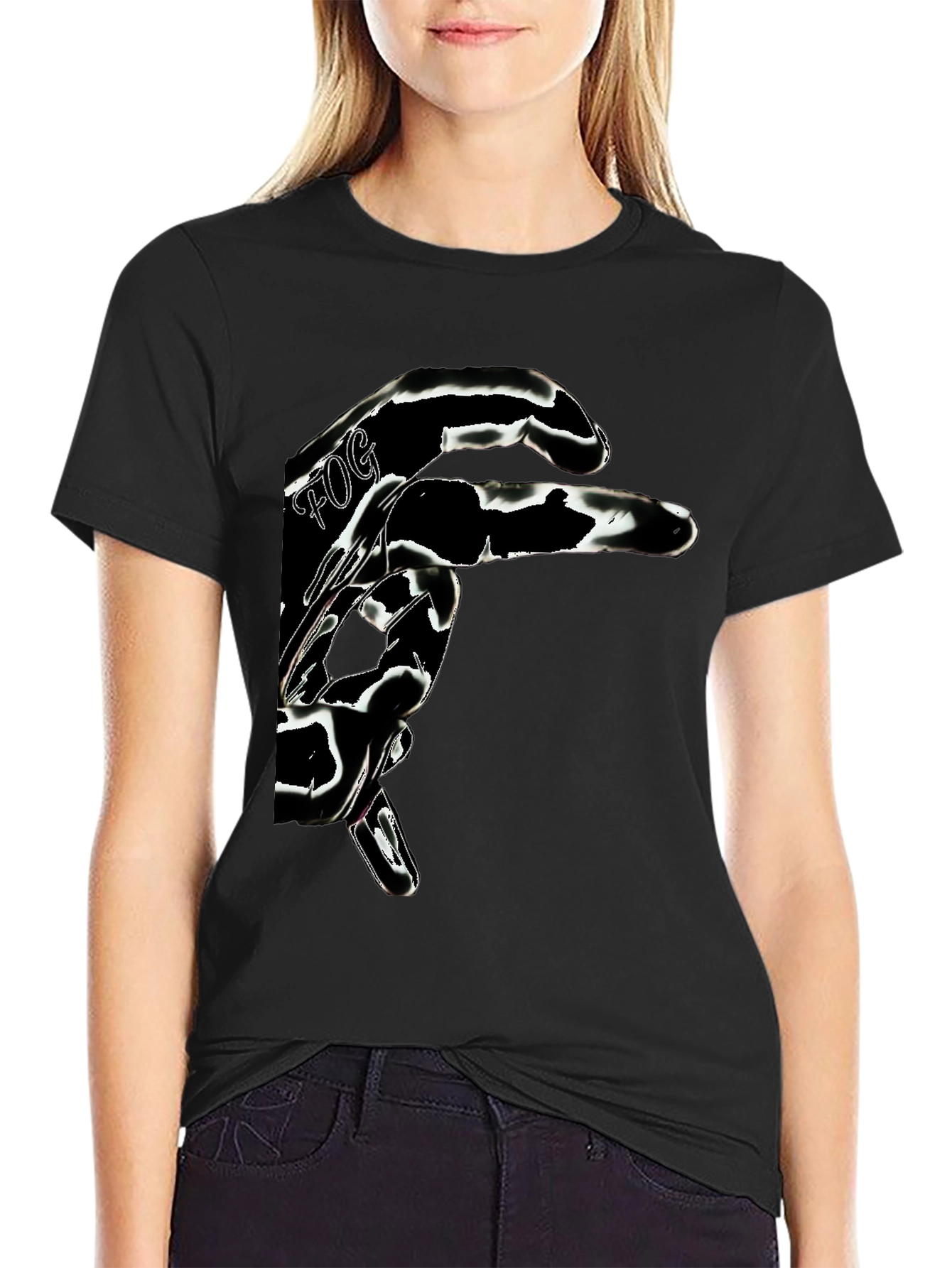 Abstract Graphic Print Mens Black T-Shirt