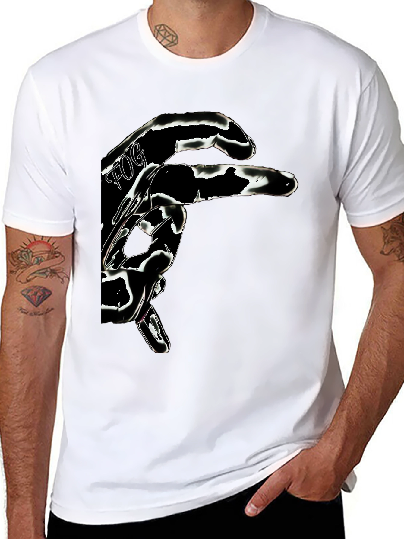Abstract Graphic Print Mens Black T-Shirt