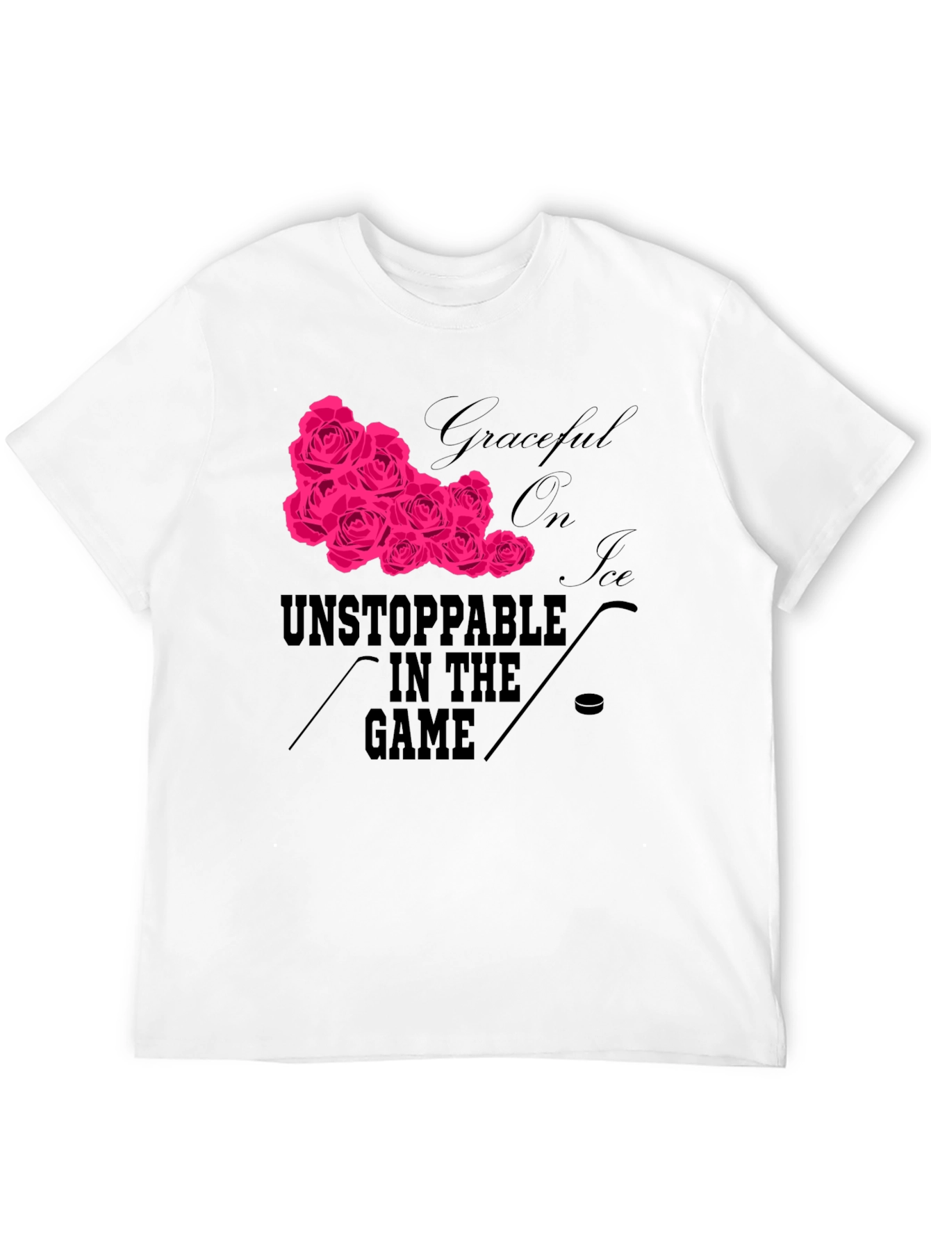 Graceful Roses On Ice Hockey T-Shirt