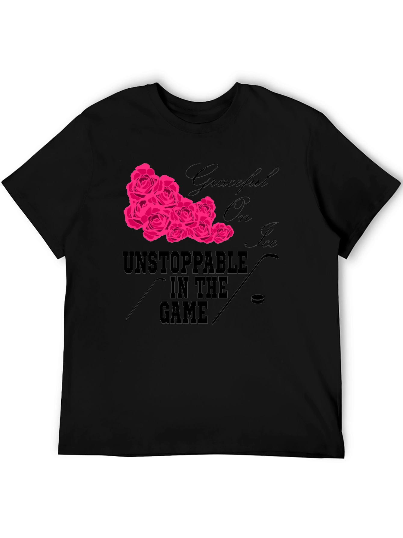 Graceful Roses On Ice Hockey T-Shirt