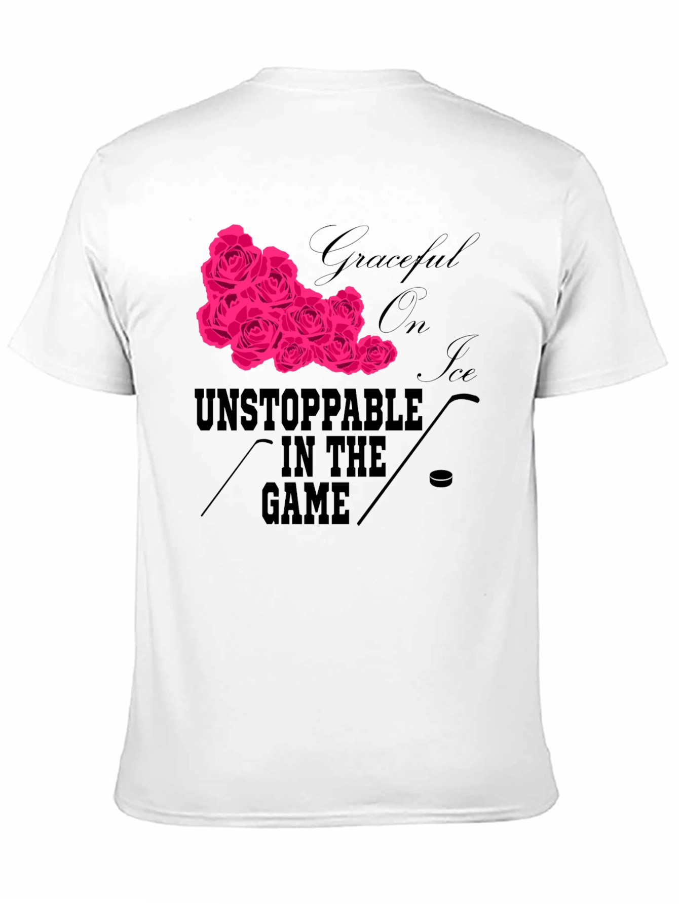 Graceful Roses On Ice Hockey T-Shirt