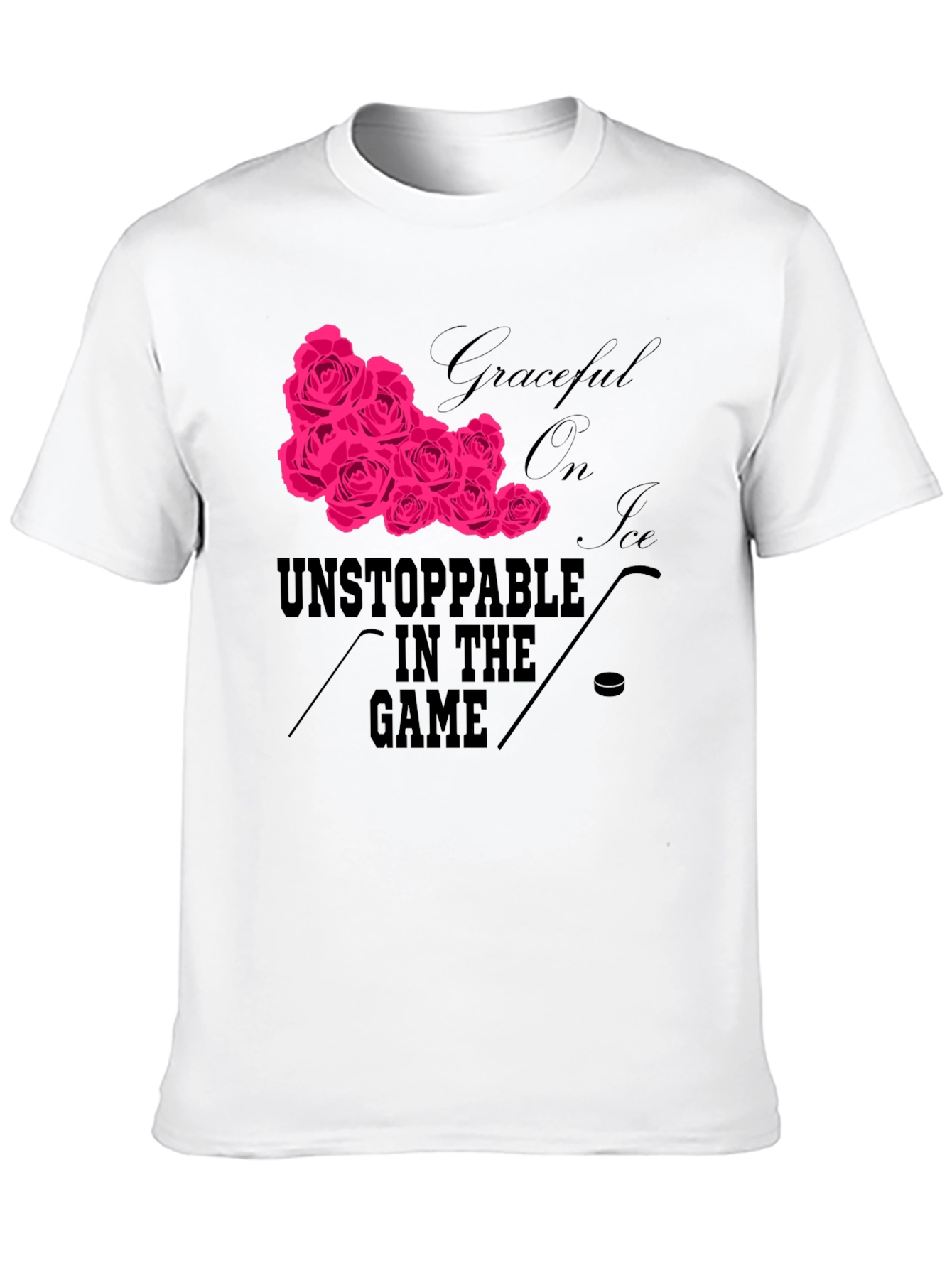 Graceful Roses On Ice Hockey T-Shirt