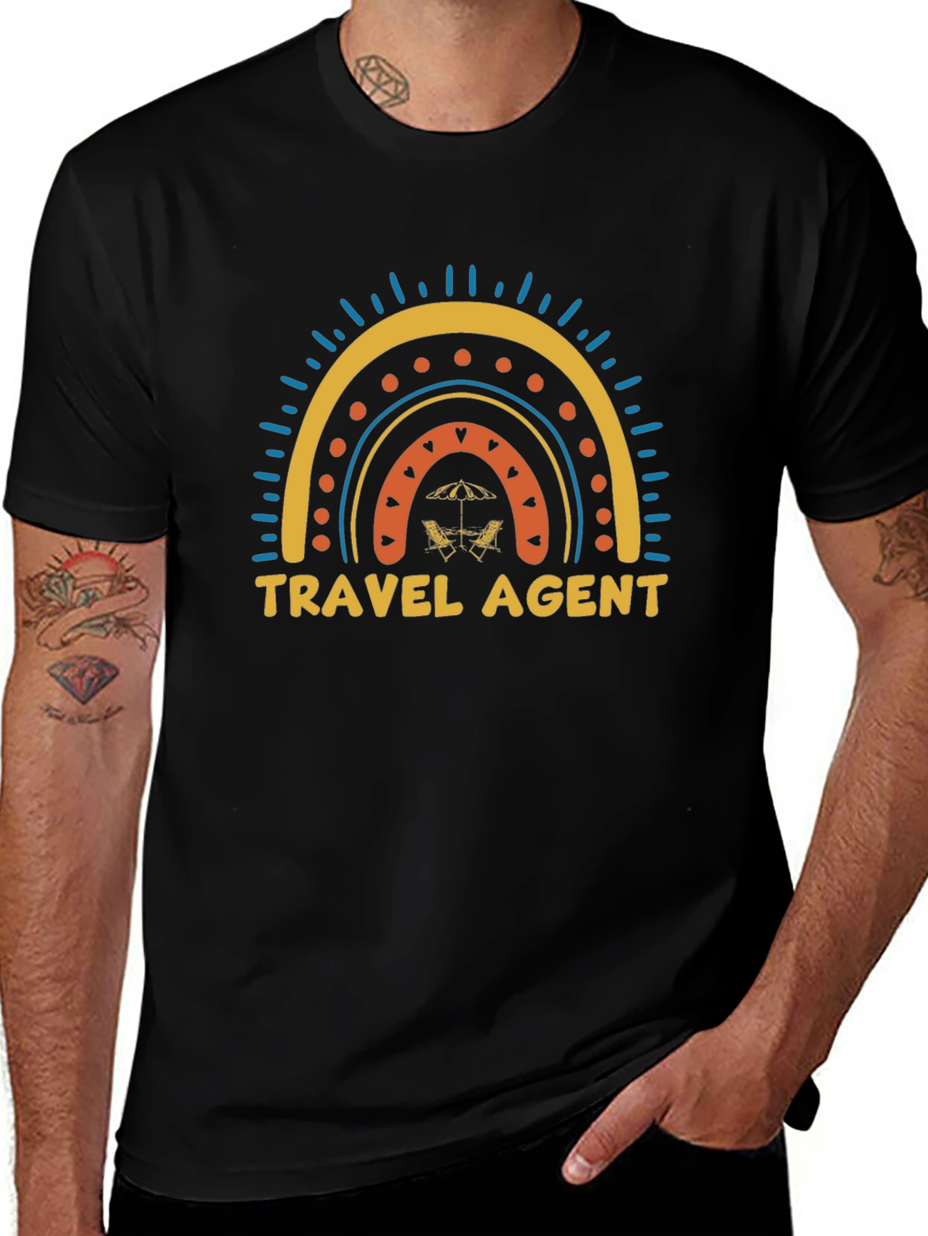 Travel Agent Rainbow Graphic Tee